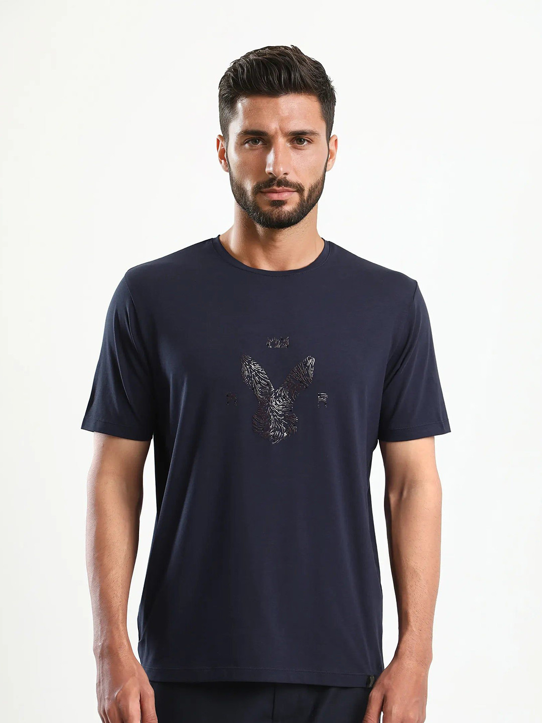 RARE RABBIT Men Graphic Printed Round Neck T-shirt