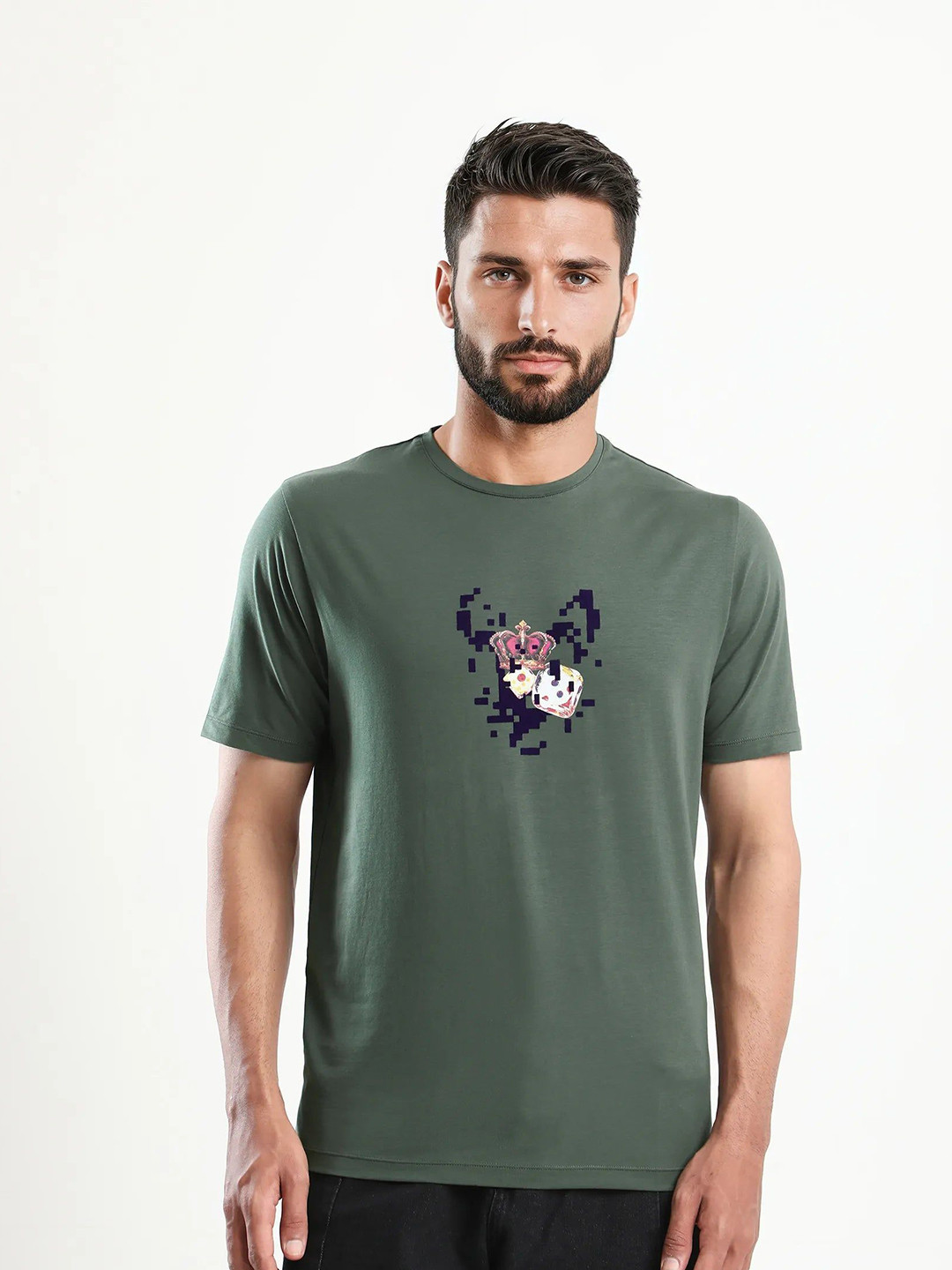 RARE RABBIT Men Graphic Printed Round Neck T-shirt