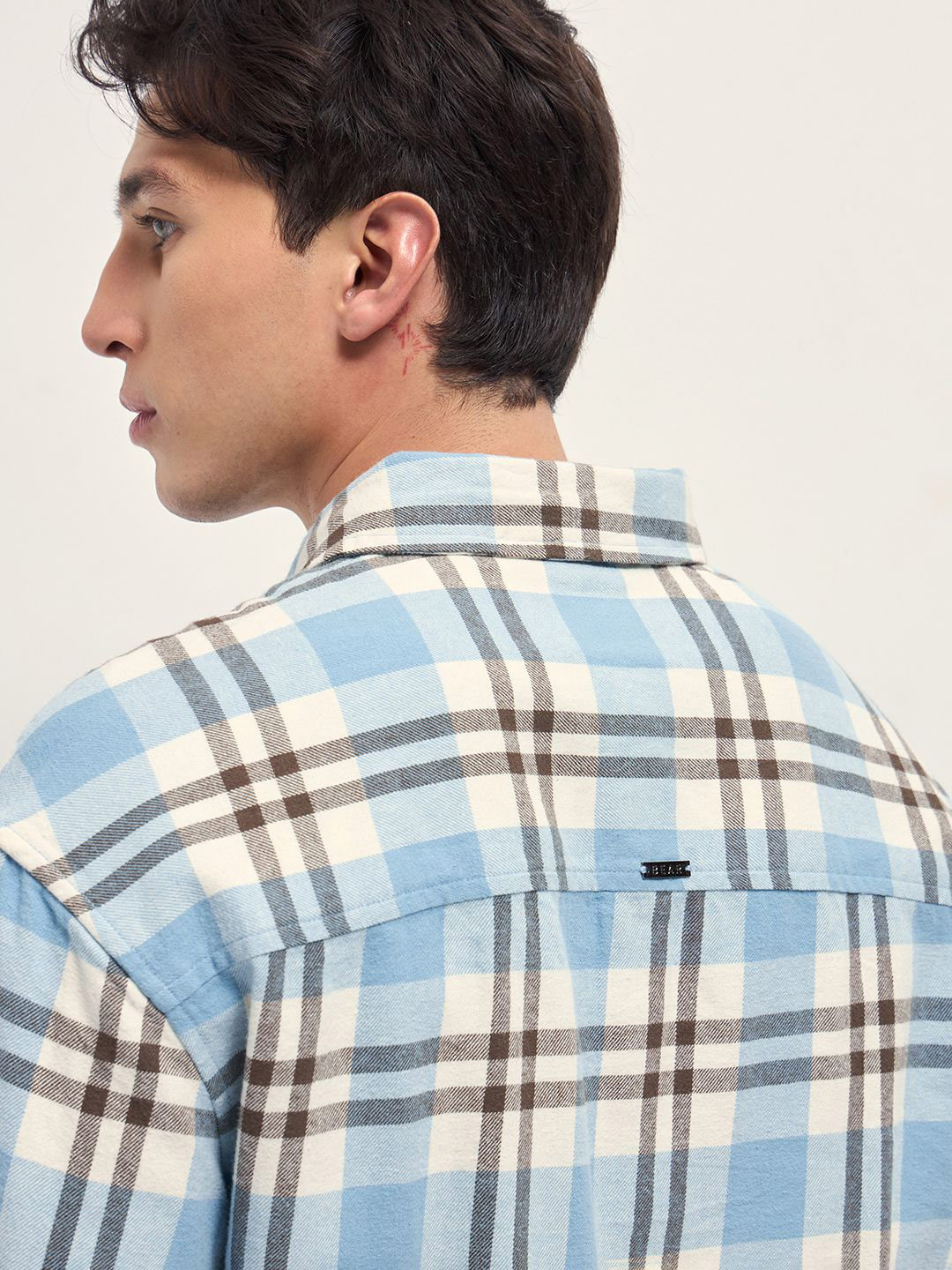 THE BEAR HOUSE Tartan Checked Relaxed Fit Cotton Casual Shirt - Image 7