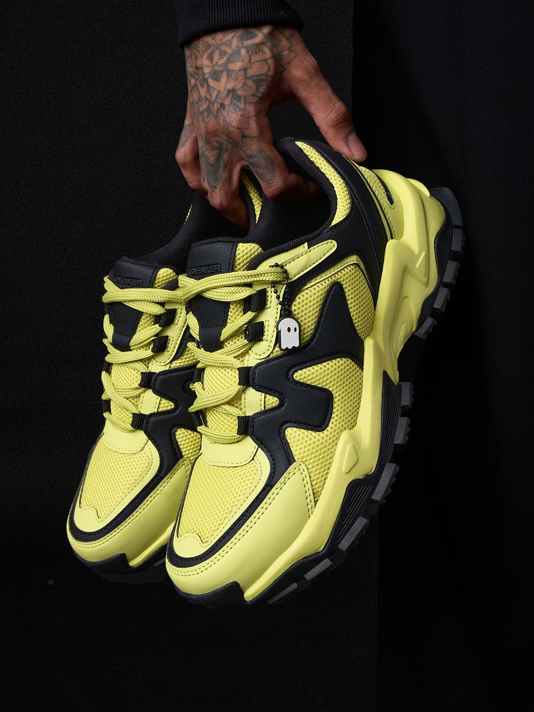 The Souled Store Men Fumes NX Yellow Sneakers - Image 3
