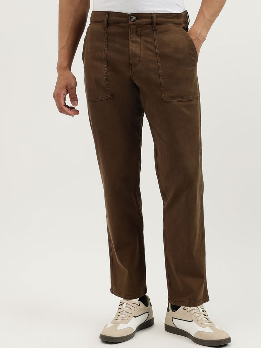 United Colors of Benetton Men Straight Fit Mid-Rise Trousers