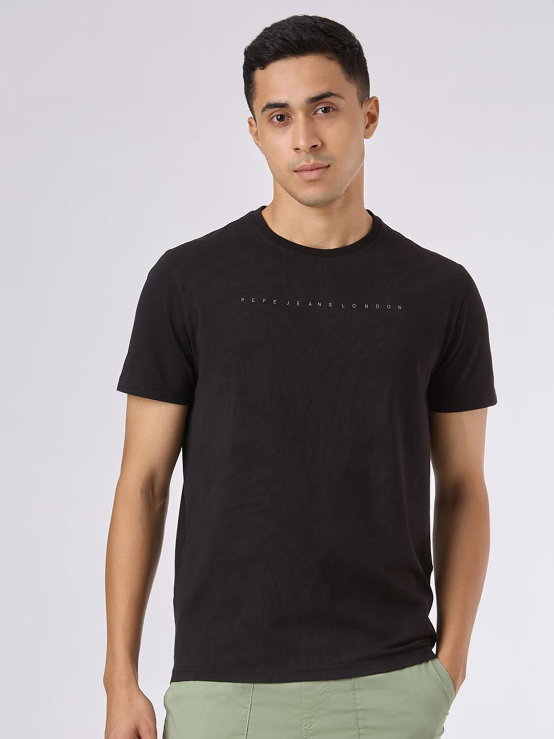 Pepe Jeans Men Typography Printed Round Neck Slim Fit T-shirt