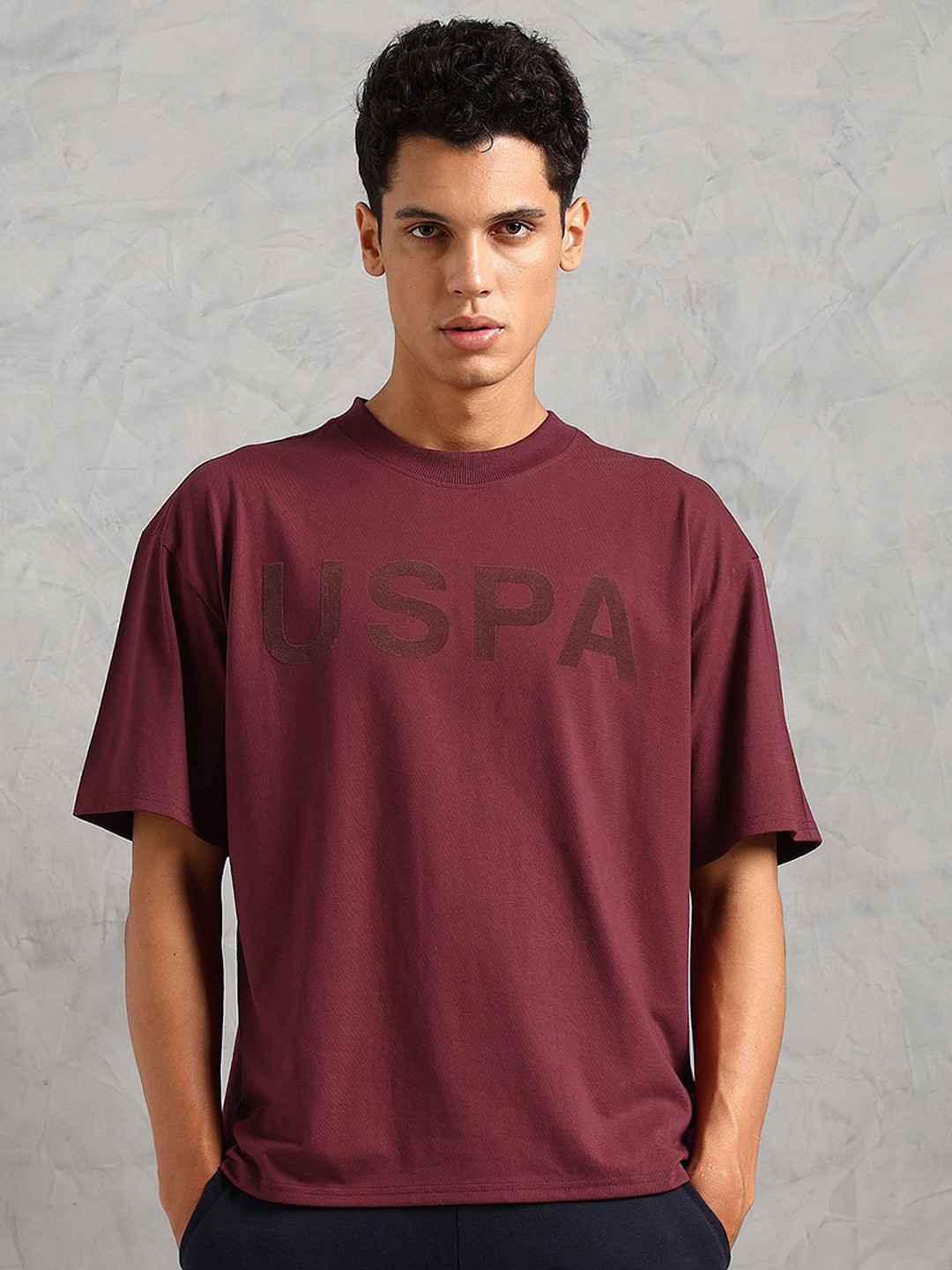U.S. Polo Assn. Printed Round Neck Oversized Lounge T-Shirt