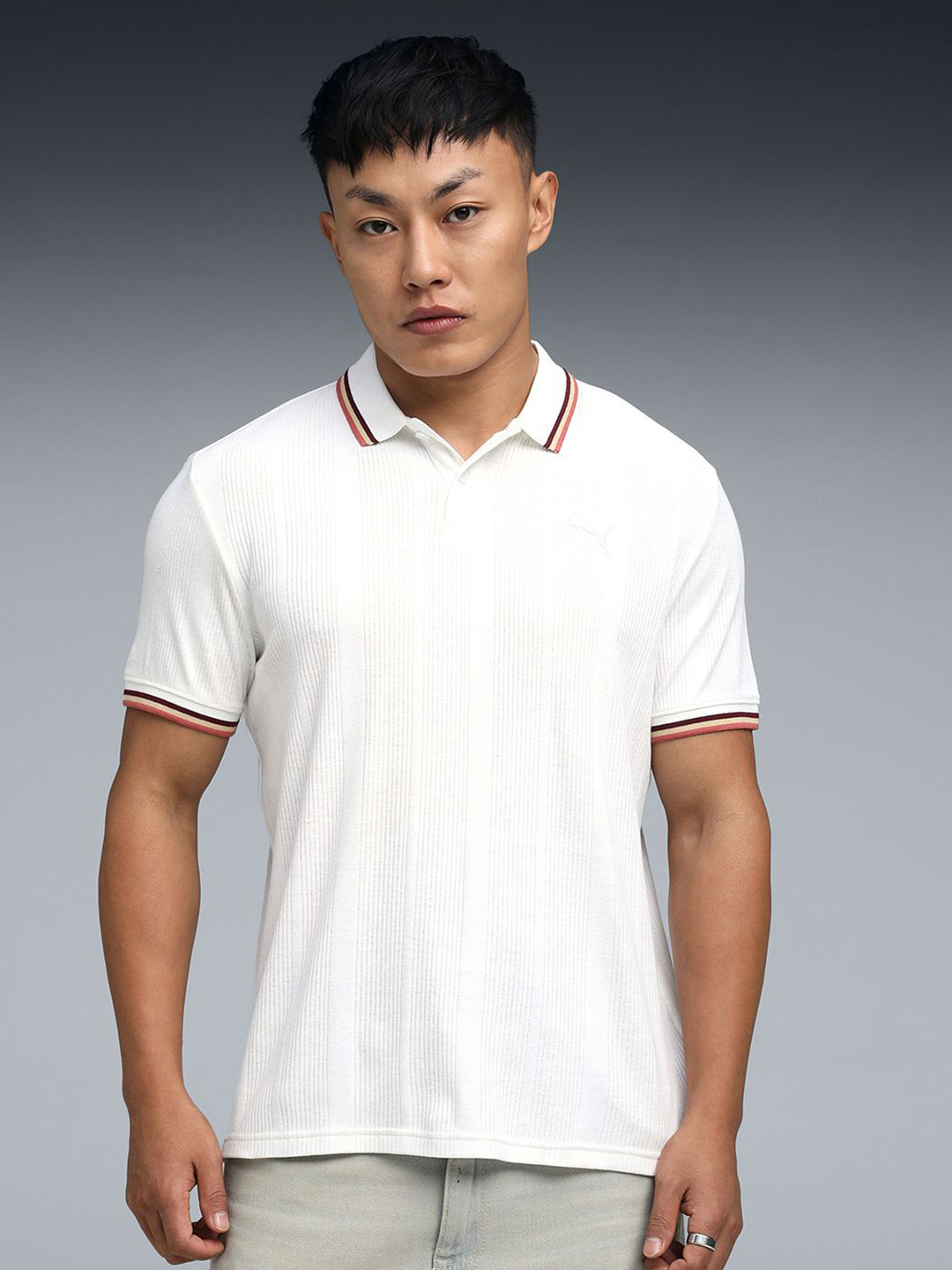Puma Premium Essentials Eleveted Rib Polo Cotton T-shirt