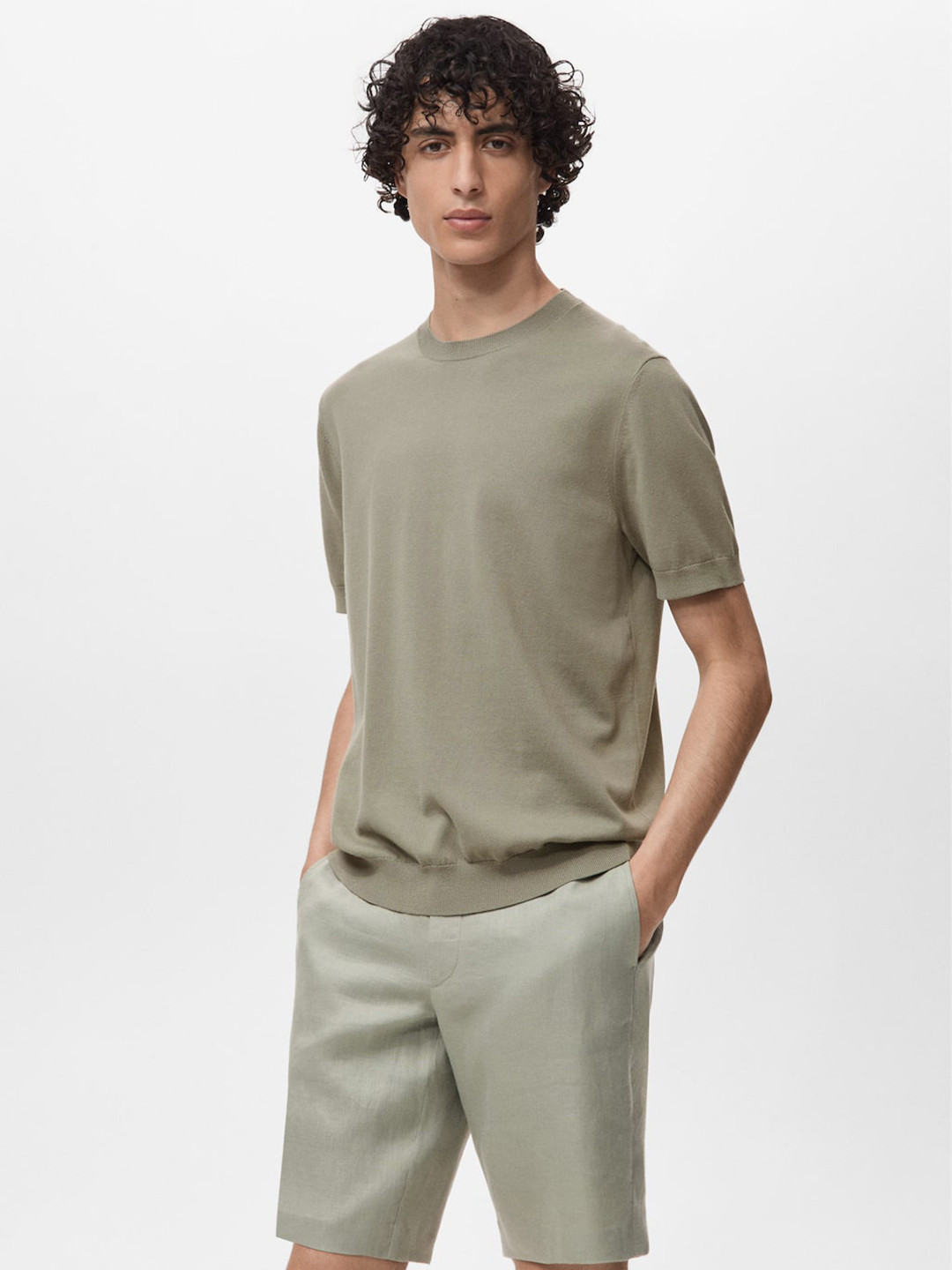 MANGO MAN Pure Cotton Knitted T-shirt