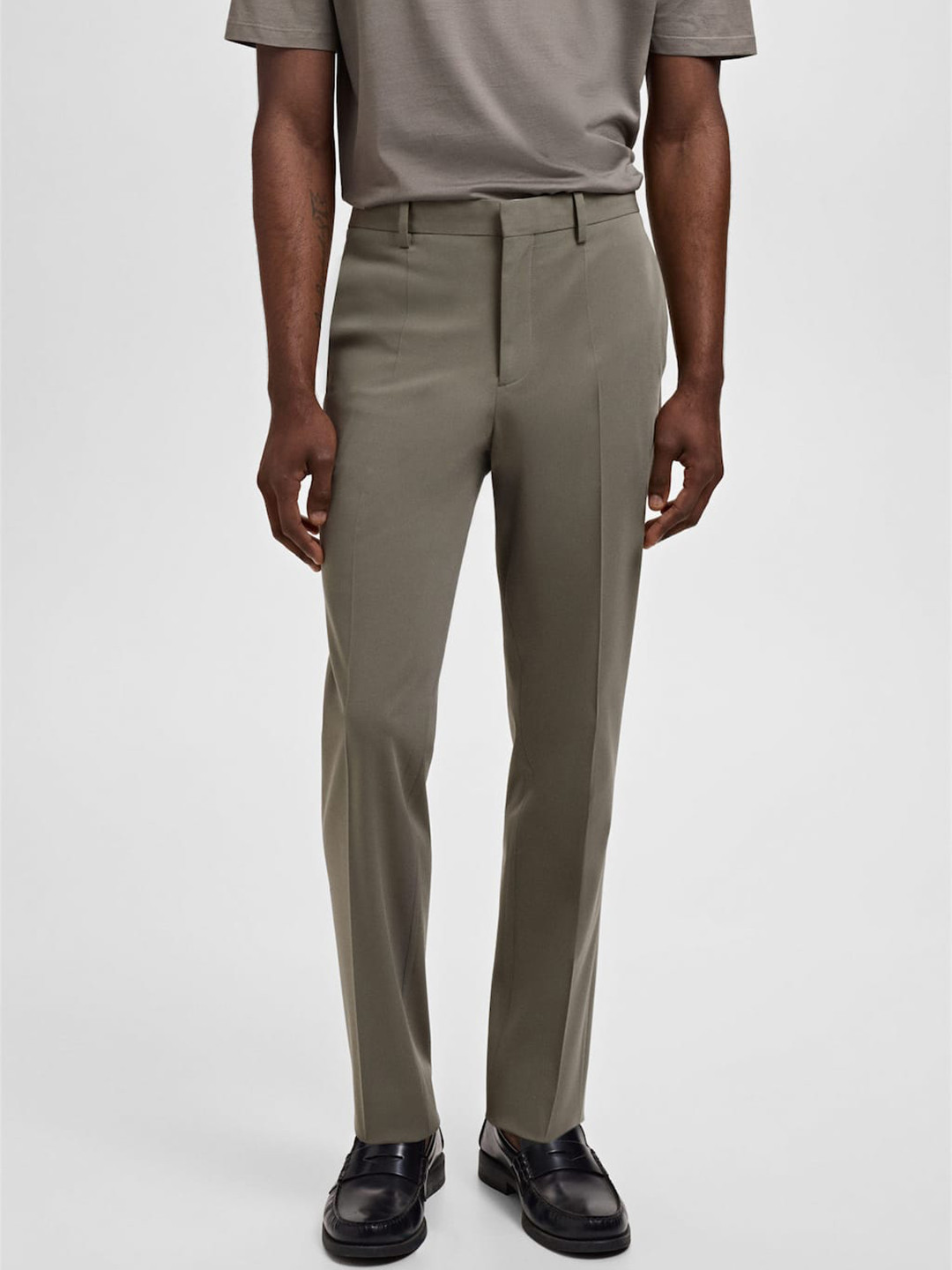MANGO MAN Mid-Rise Semi-Formal Slim Fit Chinos
