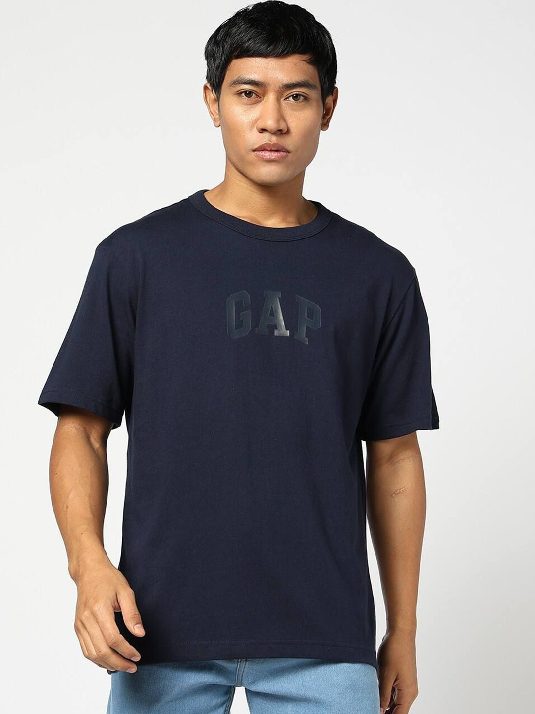 GAP Brand Logo Printed Round Neck Pure Cotton Tshirt