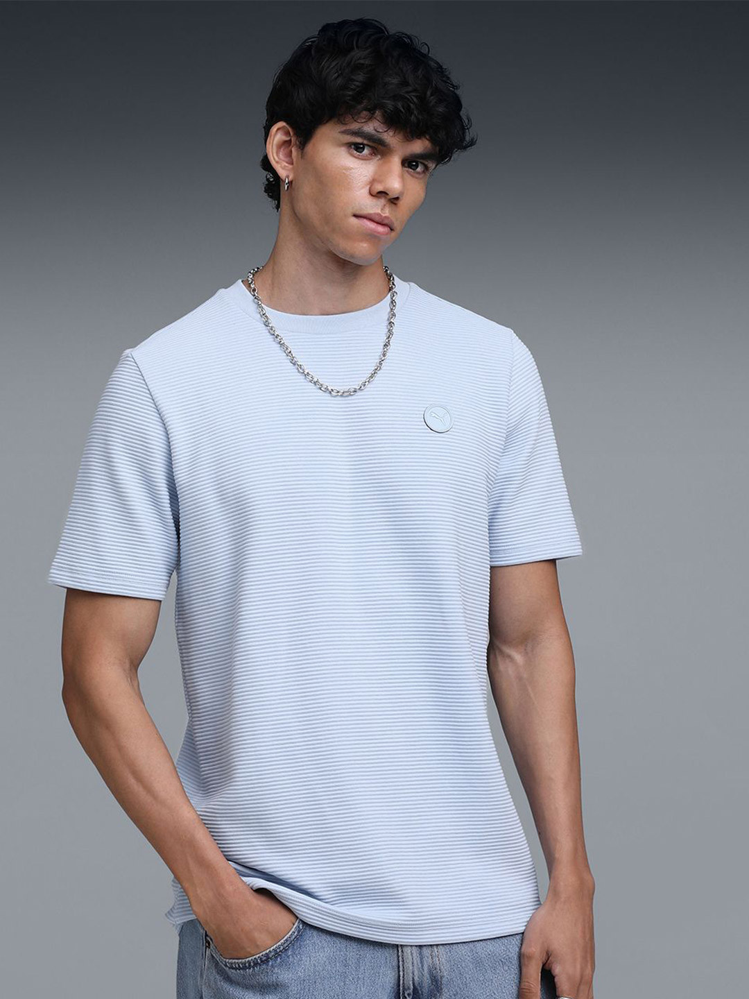 Puma Men Wardrobe Essentials Ottoman Pure Cotton Round Neck T-shirt