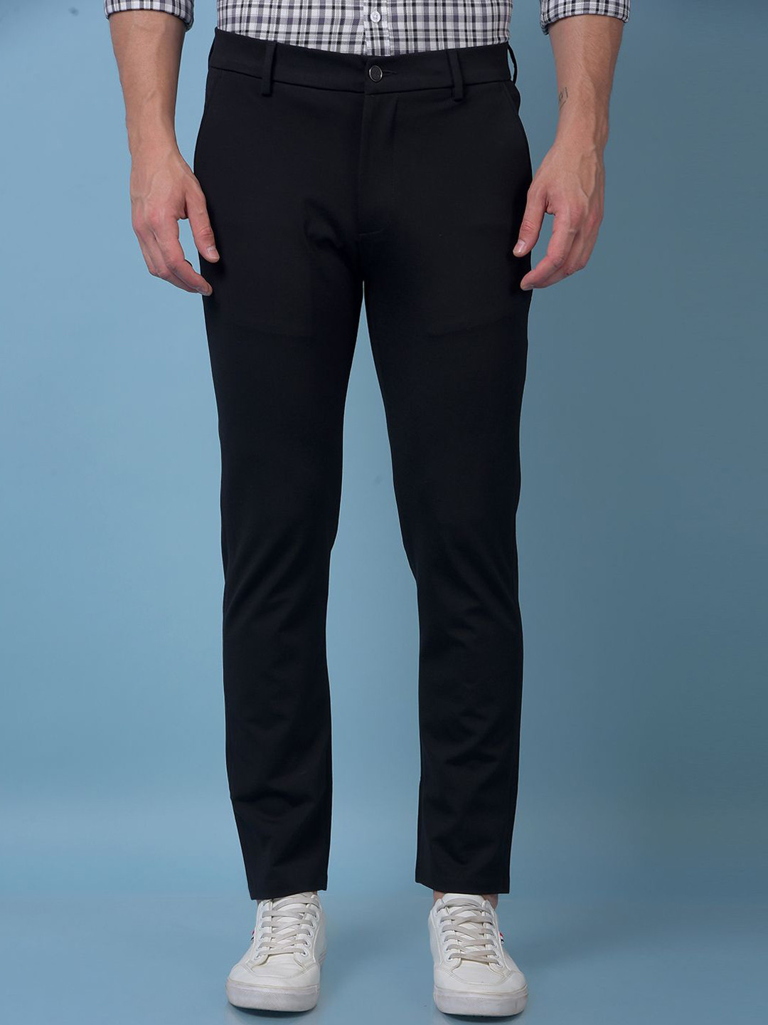 Crimsoune Club Men Smart Slim Fit Mid-Rise Chinos Trousers