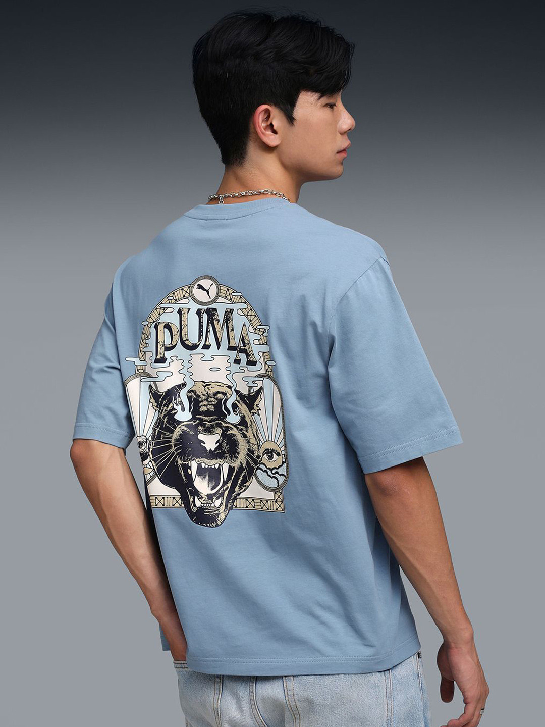 Puma Men Graphic Printed Boxy Cotton T-shirt