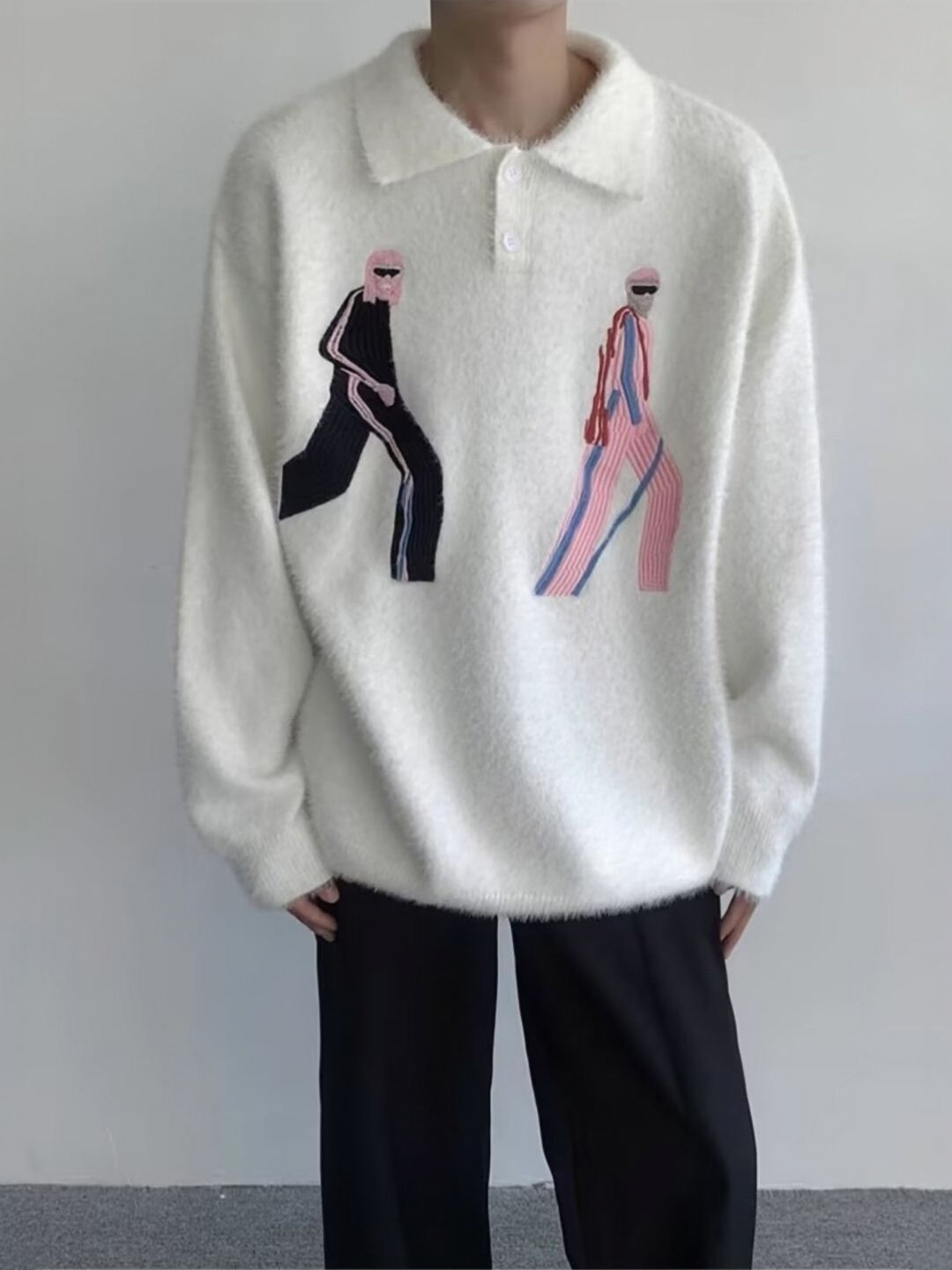 StyleCast Men Self Design Oversized Sweatshirt - Image 5