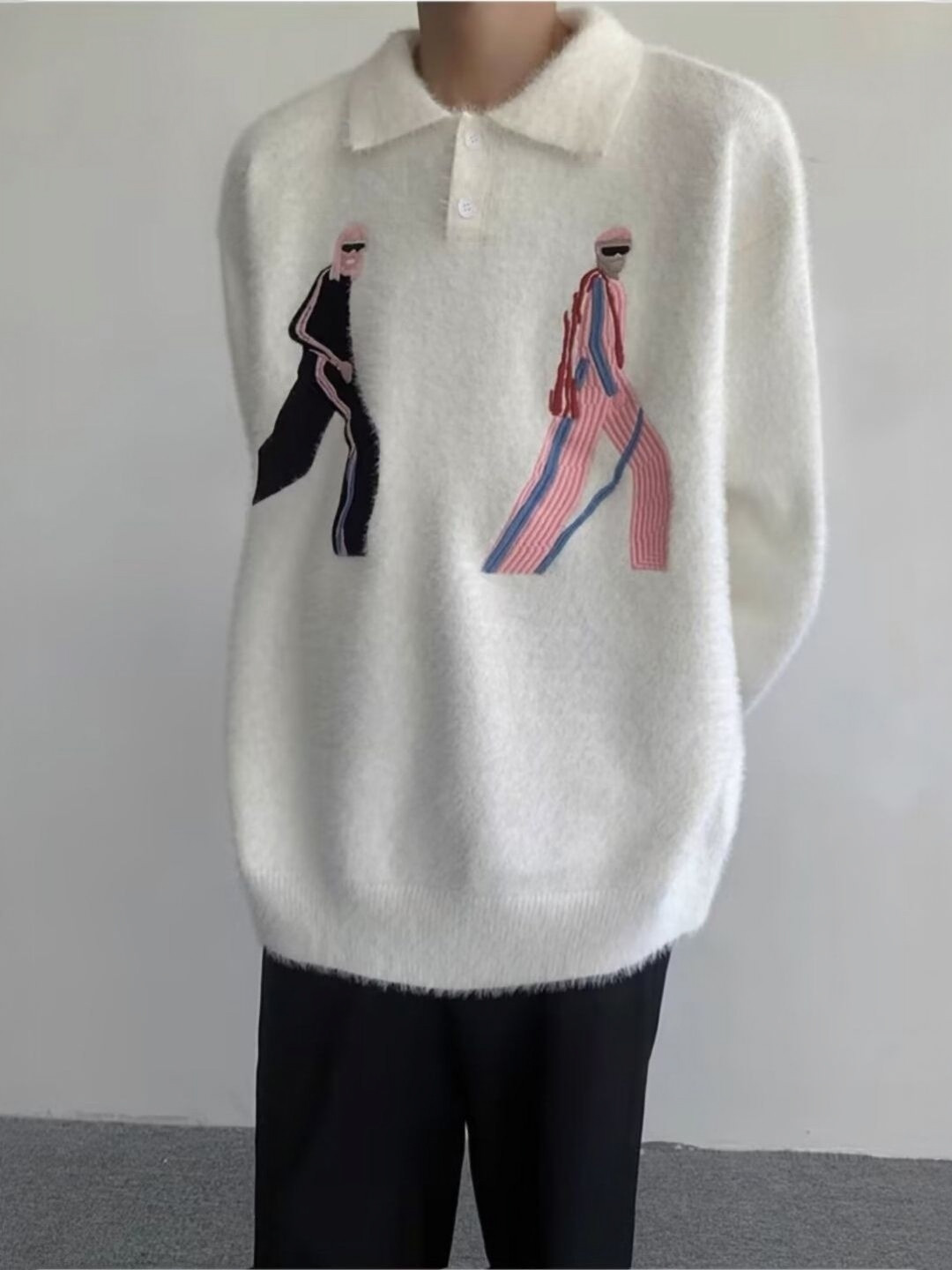 StyleCast Men Self Design Oversized Sweatshirt - Image 1