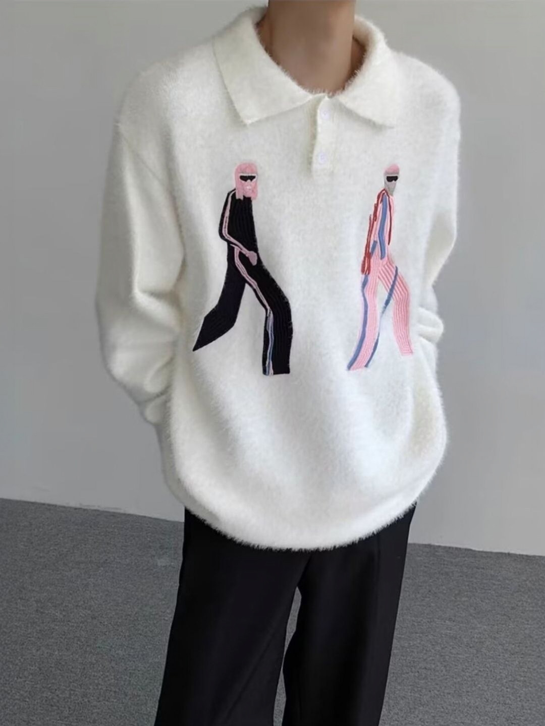 StyleCast Men Self Design Oversized Sweatshirt - Image 6