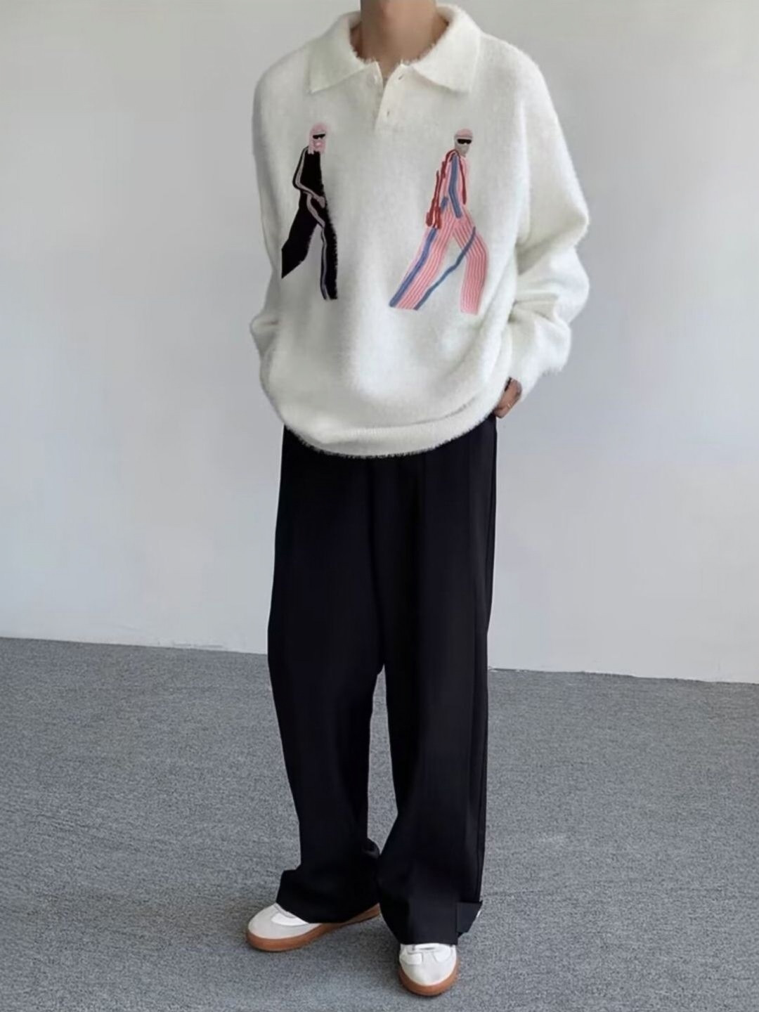 StyleCast Men Self Design Oversized Sweatshirt - Image 3