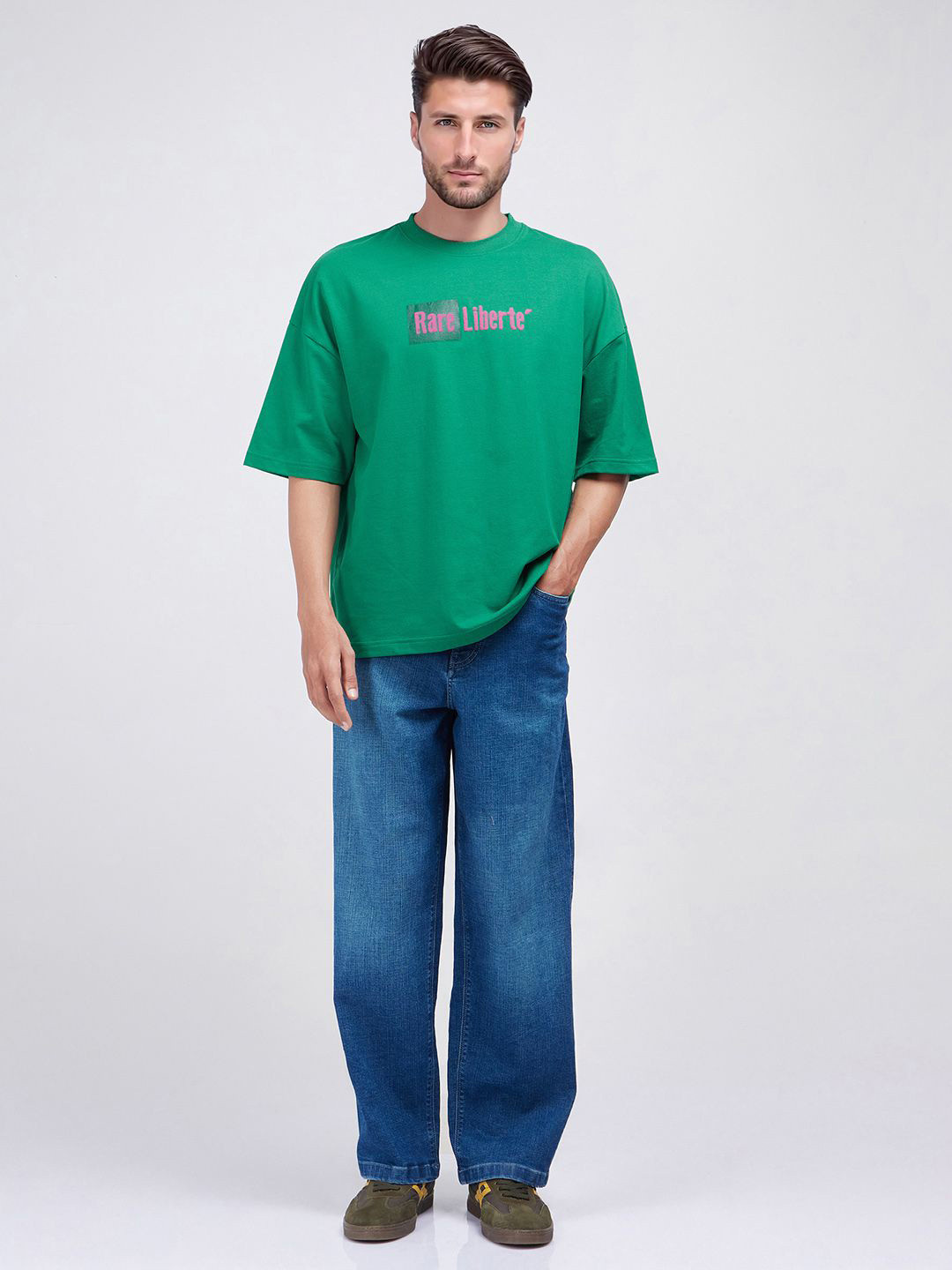 RARE RABBIT Men Printed Pockets T-shirt