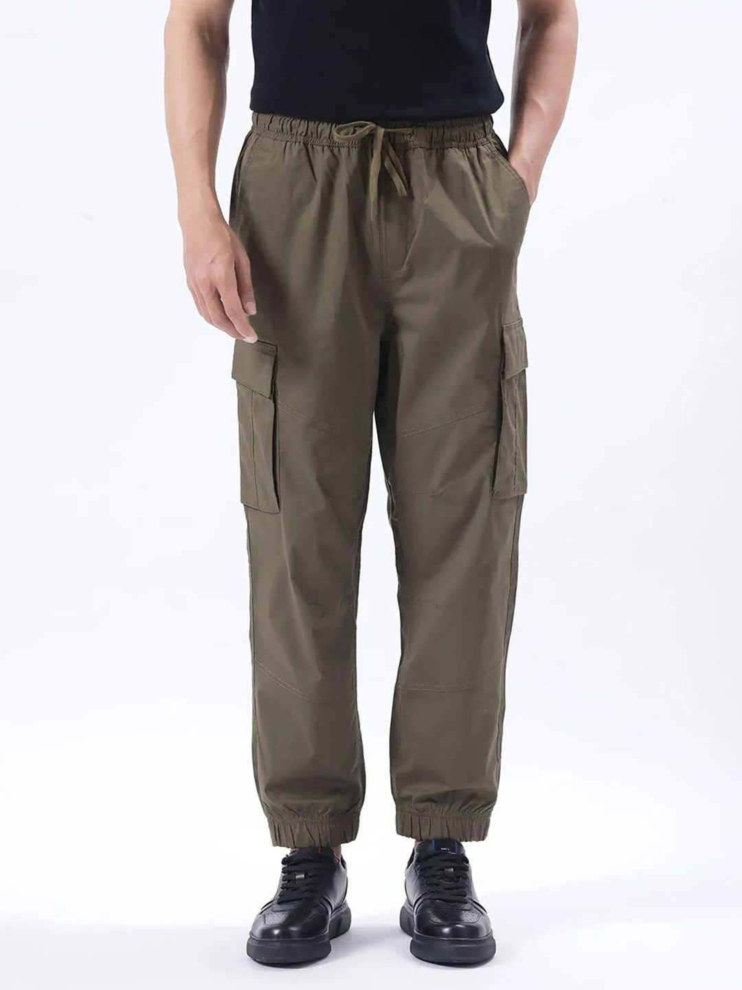 RARE RABBIT Men Olive Relaxed Fit Plain Trouser