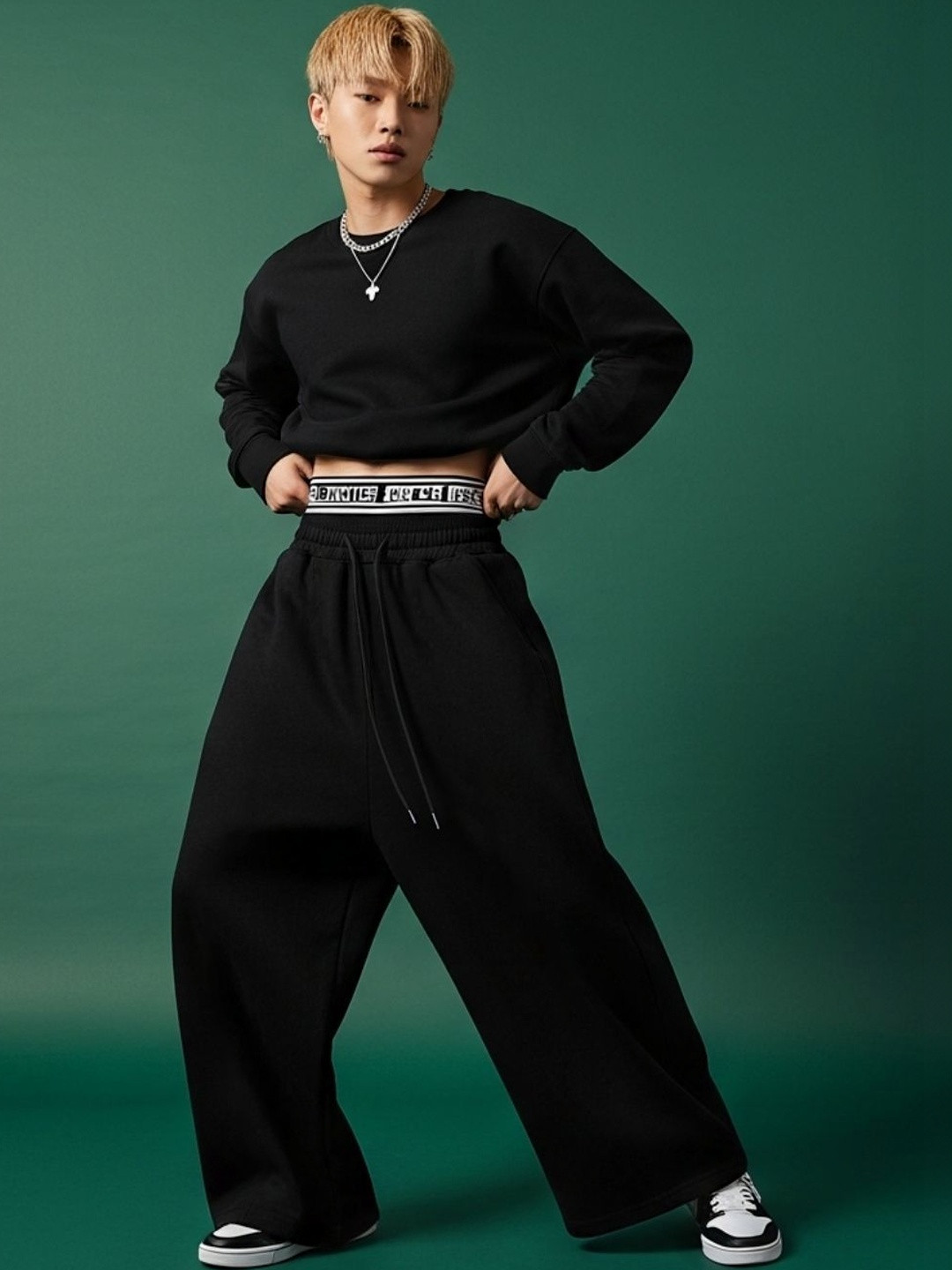Cloth N code Men Solid Loose Fit Korean Track Pant - Image 3