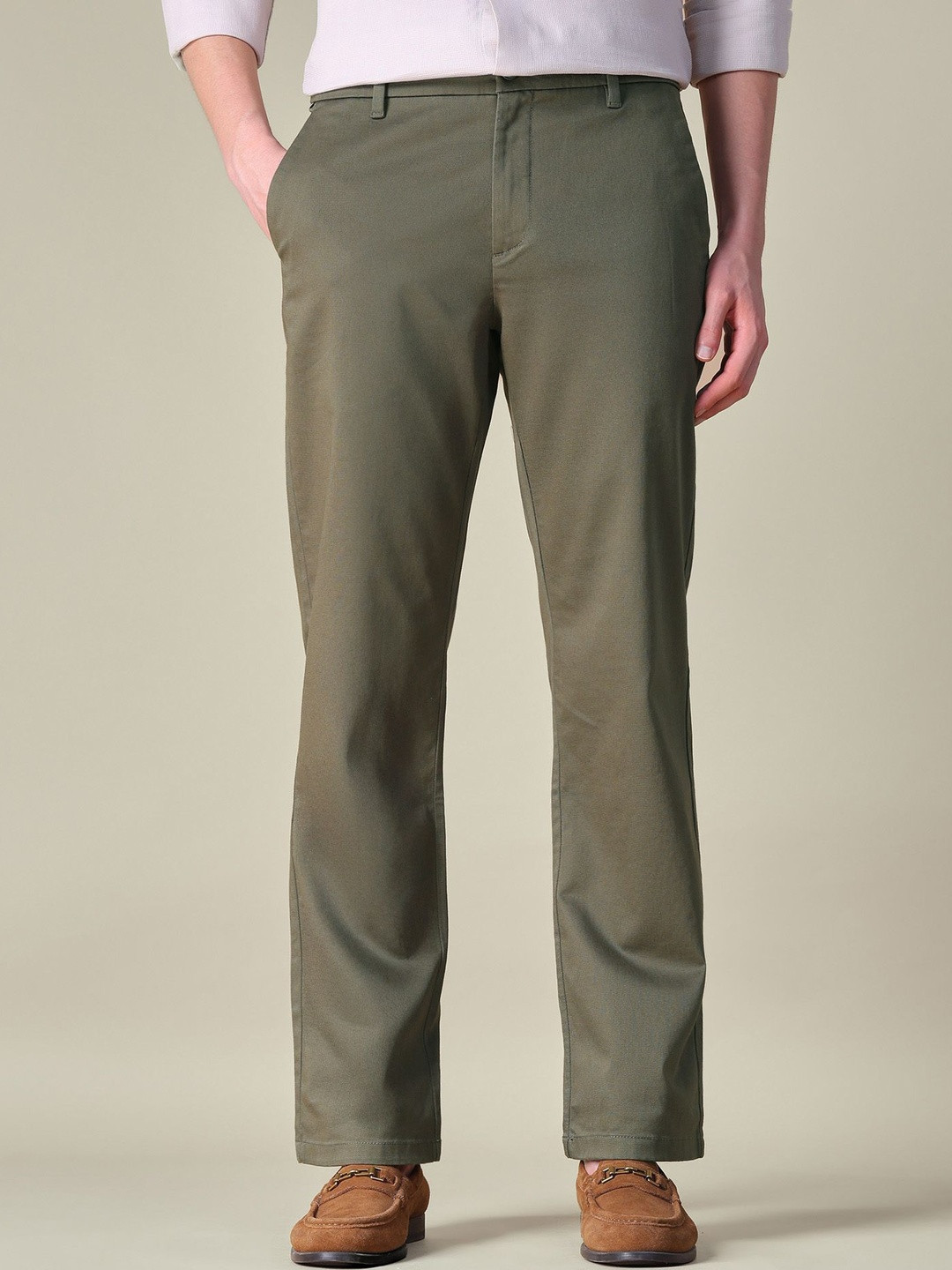 U.S. Polo Assn. Men Textured Straight Fit Trousers