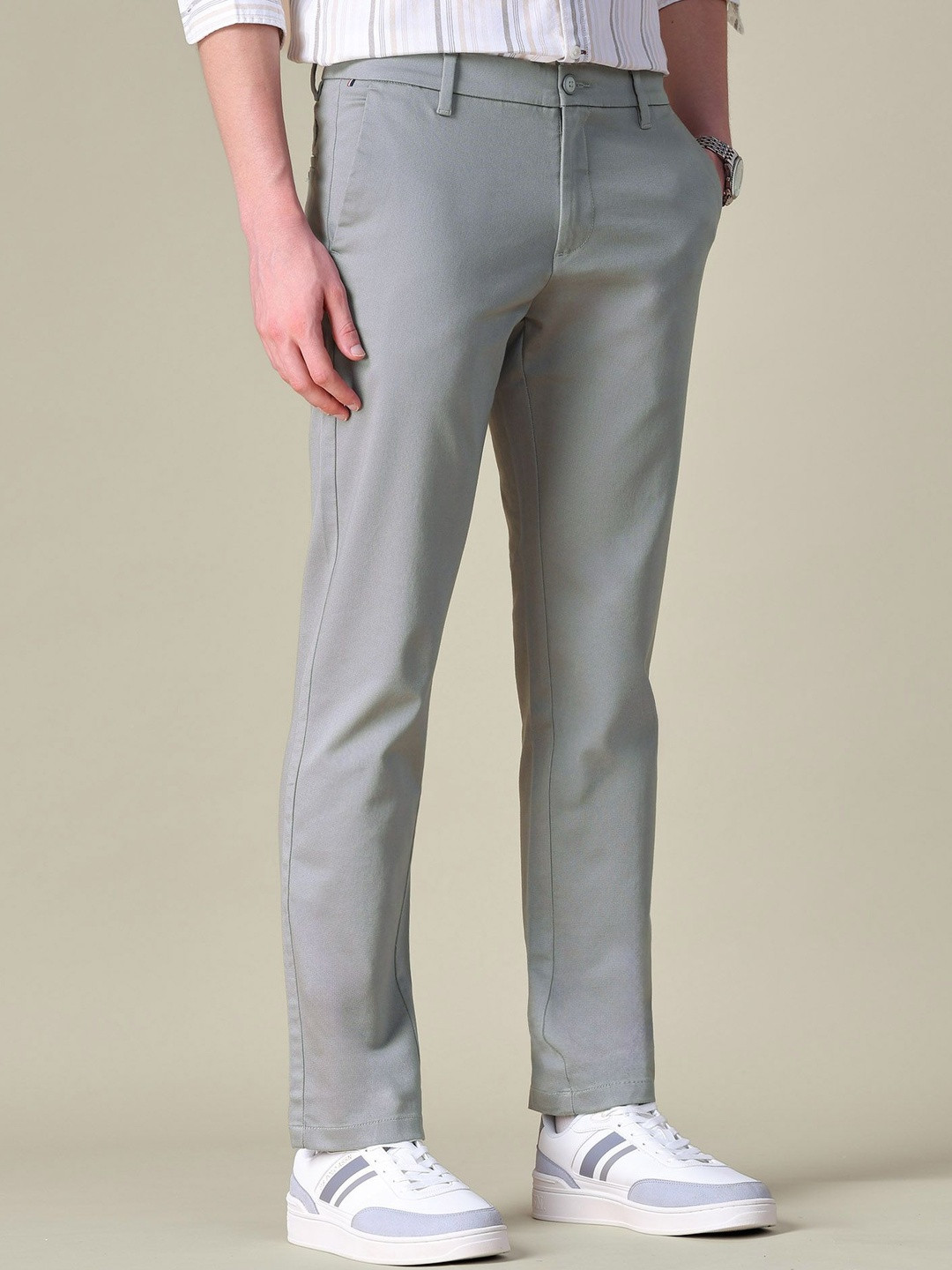 U.S. Polo Assn. Men Textured Slim Fit Trousers