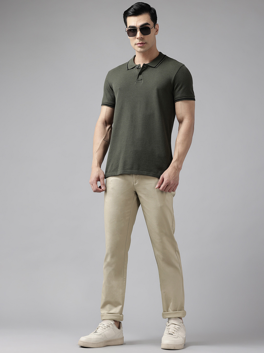 Blackberrys Men Textured Chinos