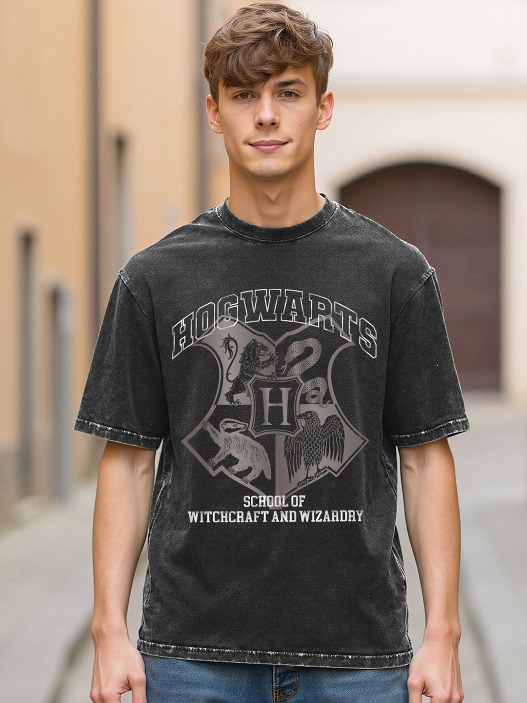 Bewakoof Men Harry Potter Merchandise Graphic Printed Round Neck Cotton T-shirt