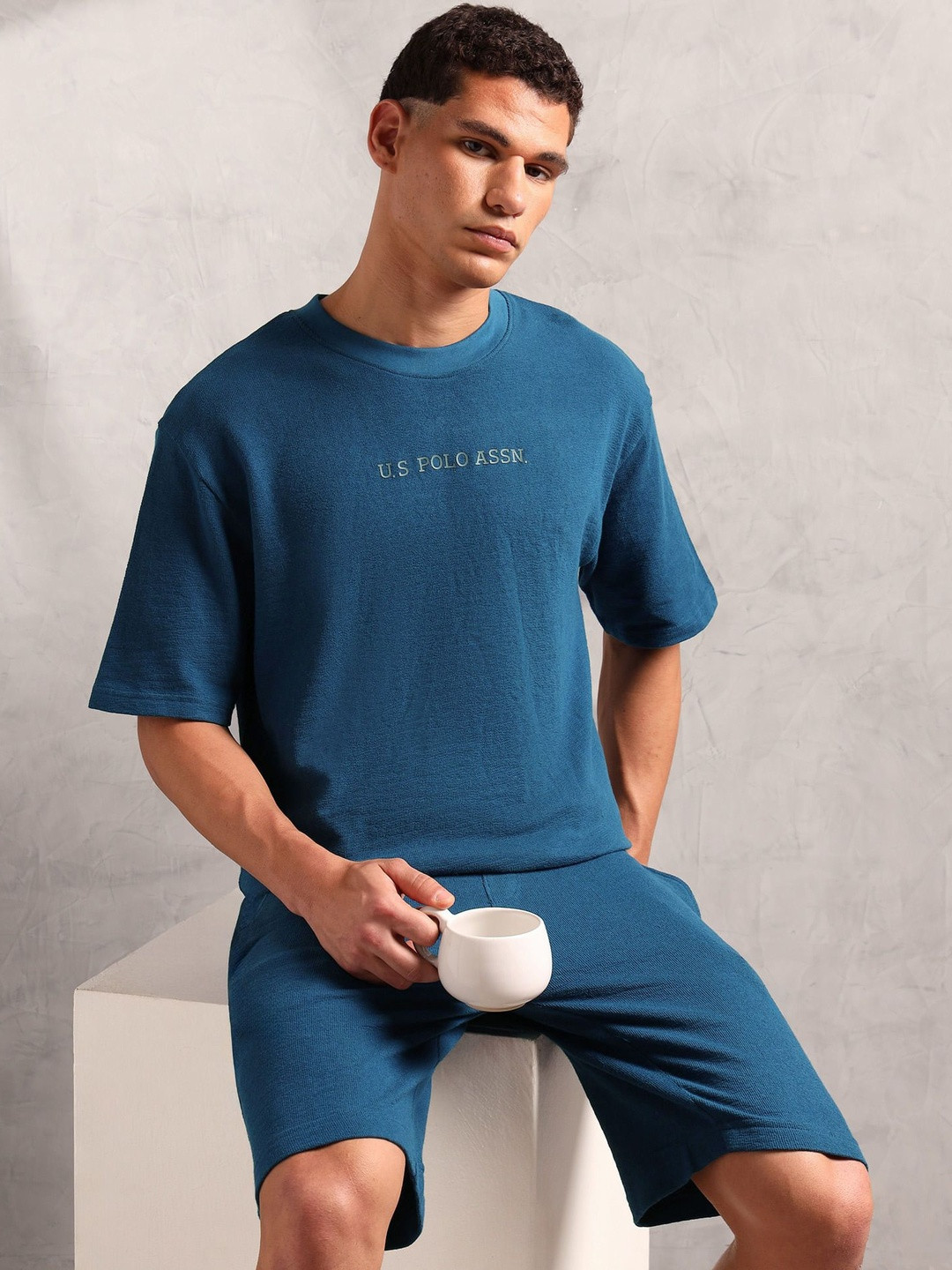 U.S. Polo Assn. Men Ultra Soft Oversized Fit Pure Cotton Lounge T-Shirt