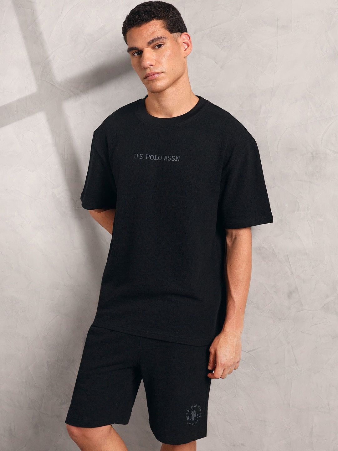 U.S. Polo Assn. Men Round Neck Short Sleeves Pure Cotton Lounge T-Shirt