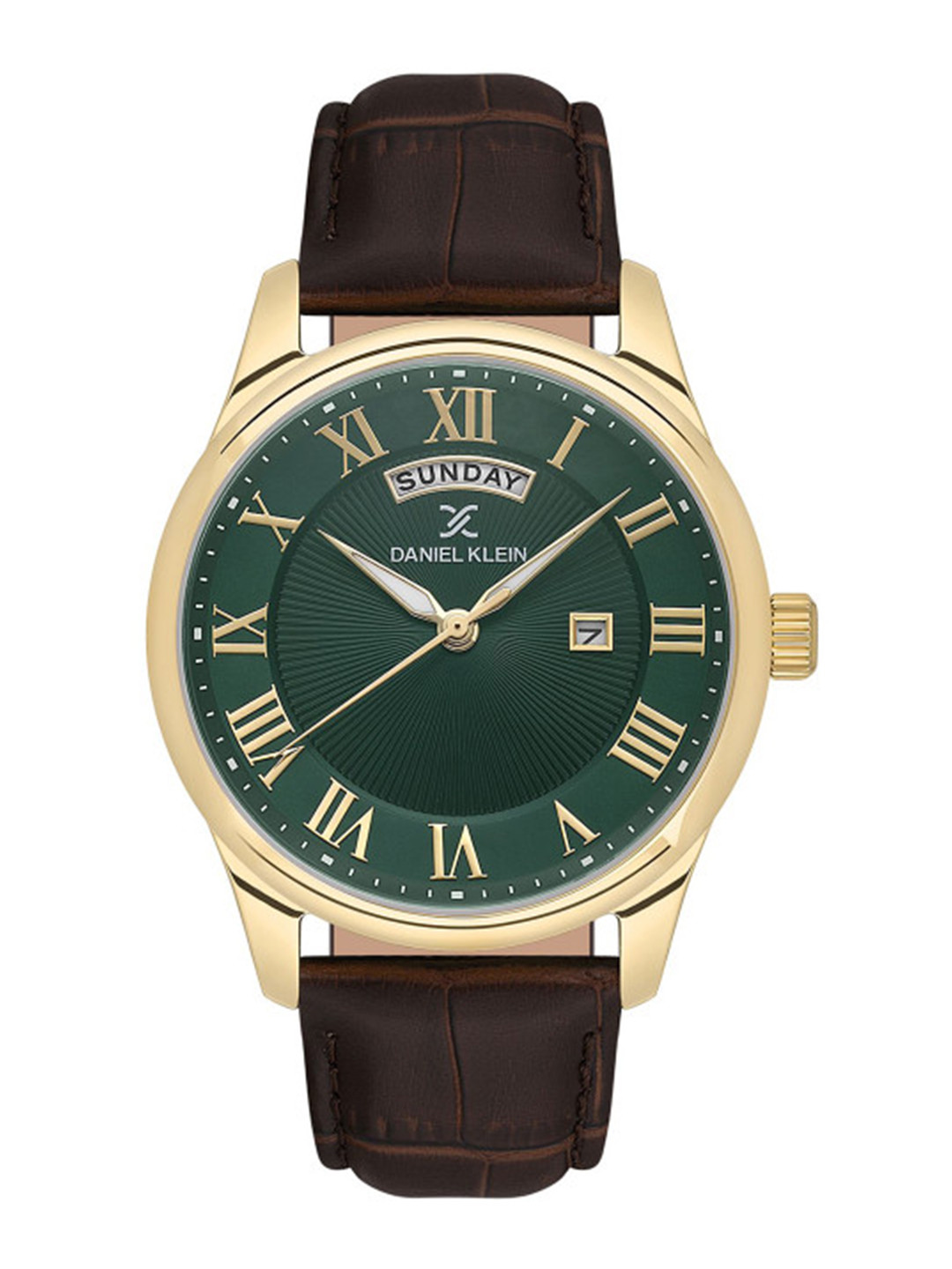 Daniel Klein Men Round Dial & Leather Textured Straps Quartz Analogue Watch DK.1.13819-4