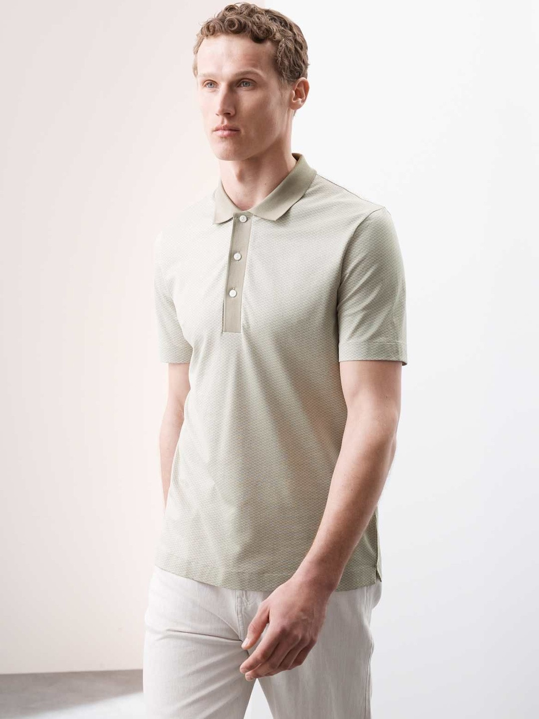 Marks & Spencer AUTOGRAPH Pure Supima Cotton Jacquard Polo Shirt