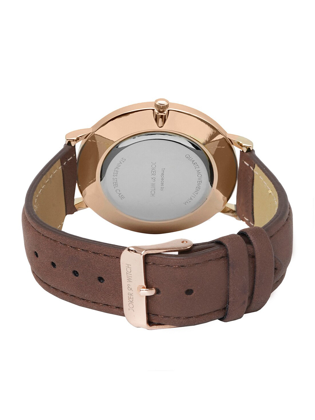 JOKER & WITCH Women White Dial & Brown Straps Analogue Watch AMWW452 - Image 4