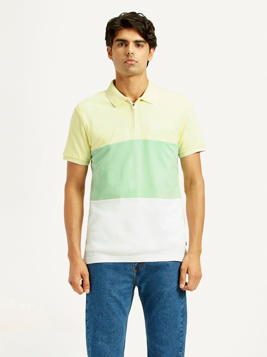 Levis Colourblocked Polo Collar Slim Fit T-shirt