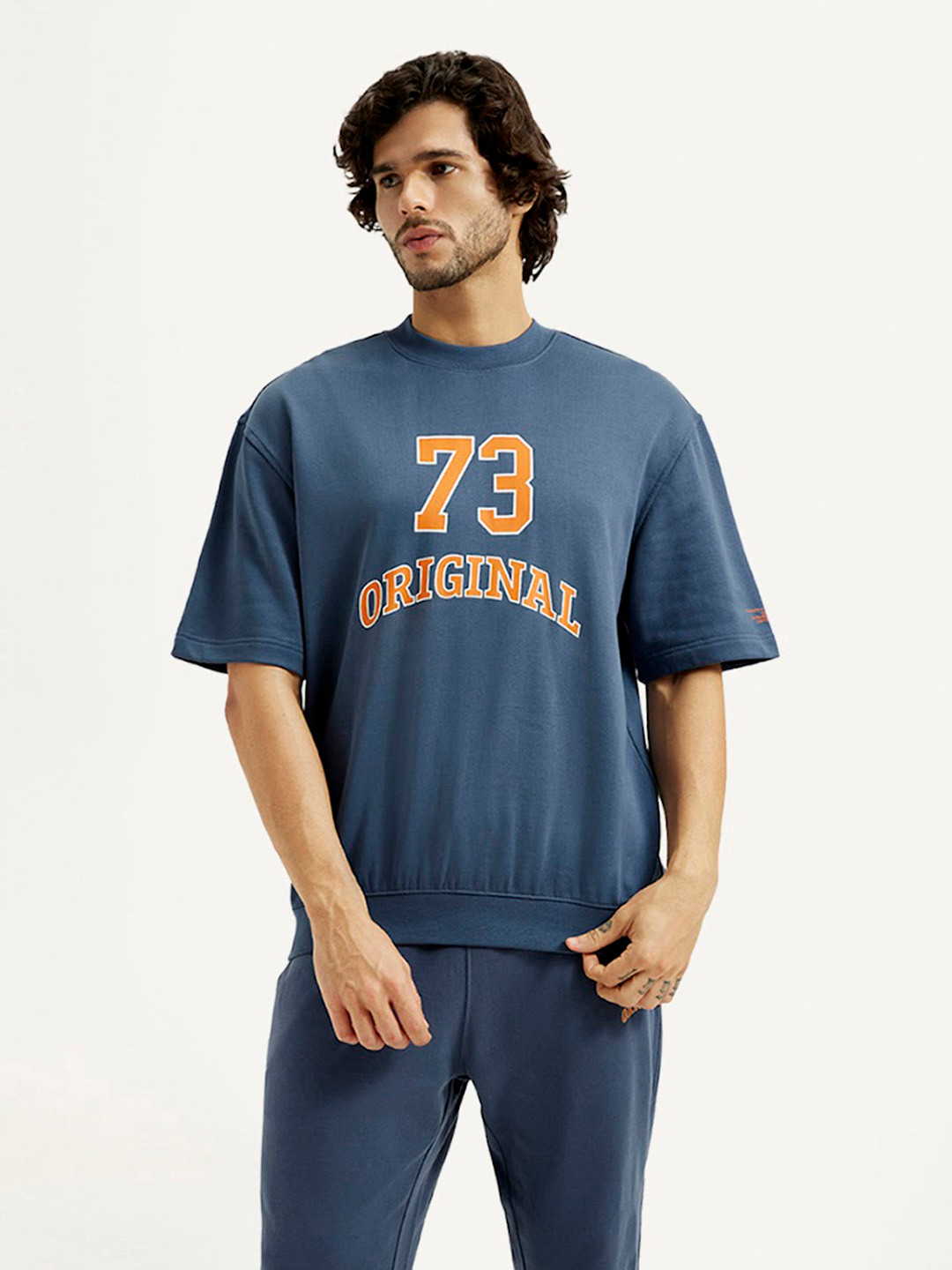 Levis Relaxed Fit Typography Printed Pure Cotton T-shirt