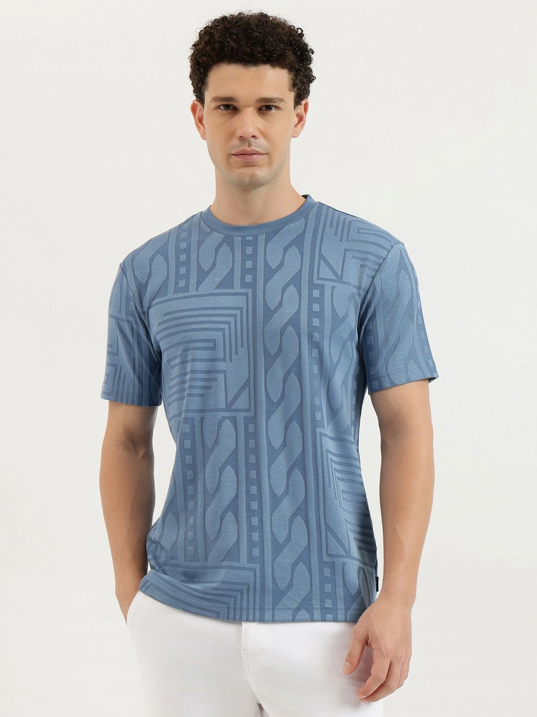 United Colors of Benetton Relaxed Fit Abstract Textured T-shirt