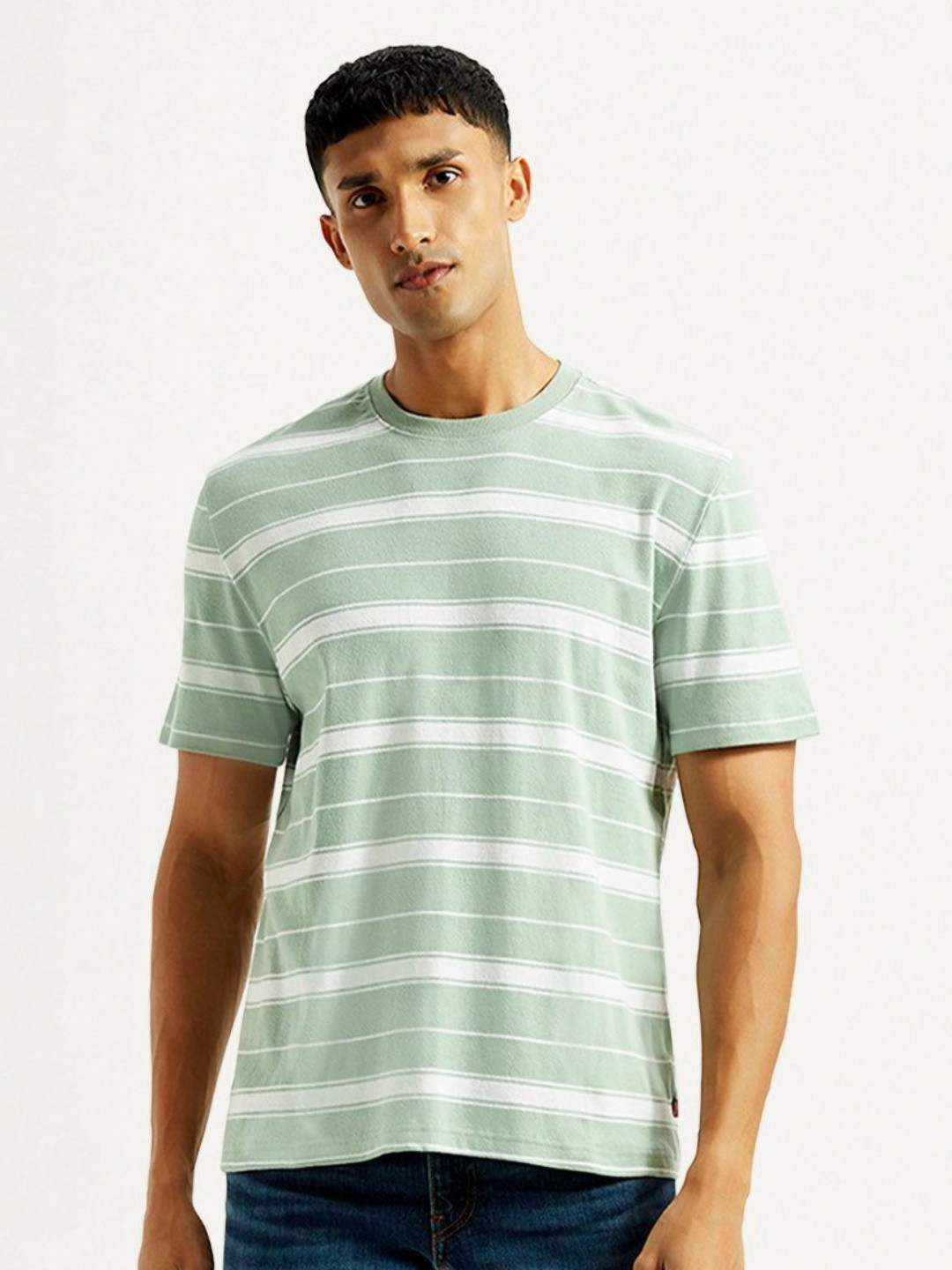 Levis Men Striped Round Neck T-shirt