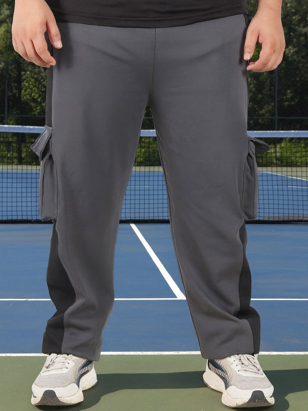 ADAAISTIC Men Plus Size Mid-Rise Cargo Track Pants