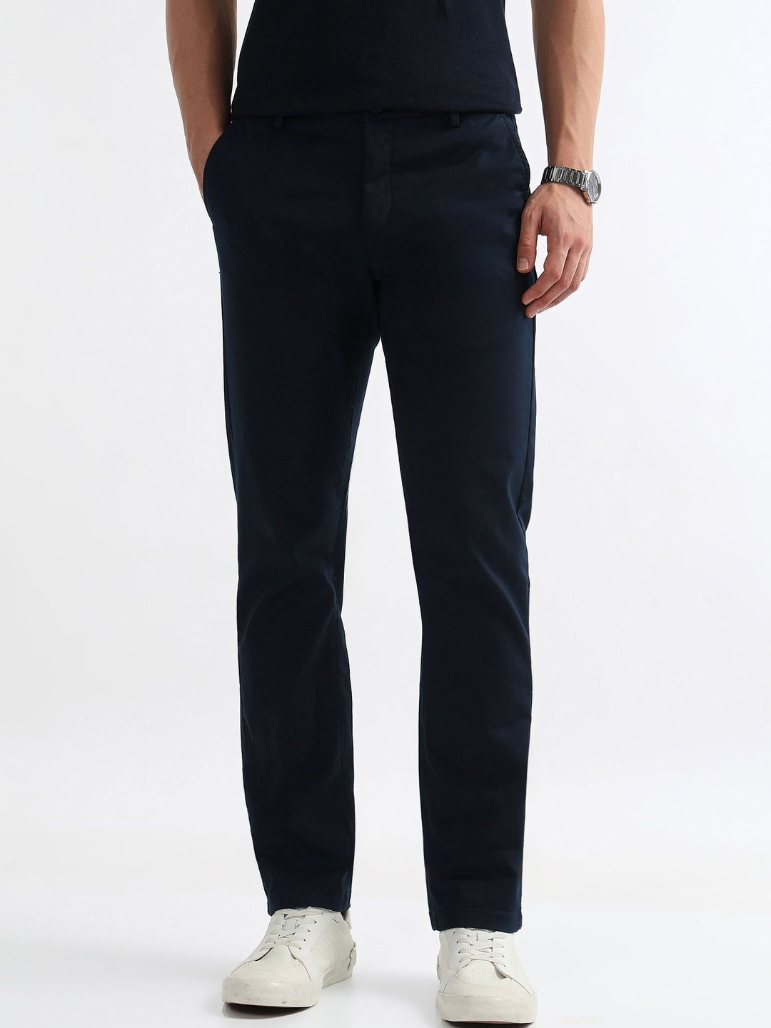 Arrow Sport Men Low-Rise Cotton Trouser