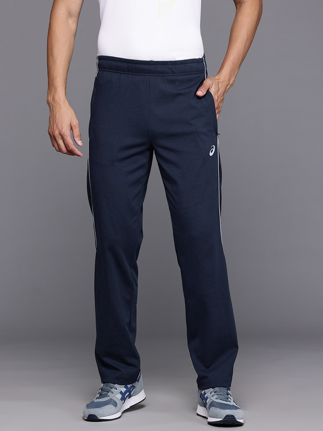ASICS Men Mid-Rise Contrast Piping Training Track Pants