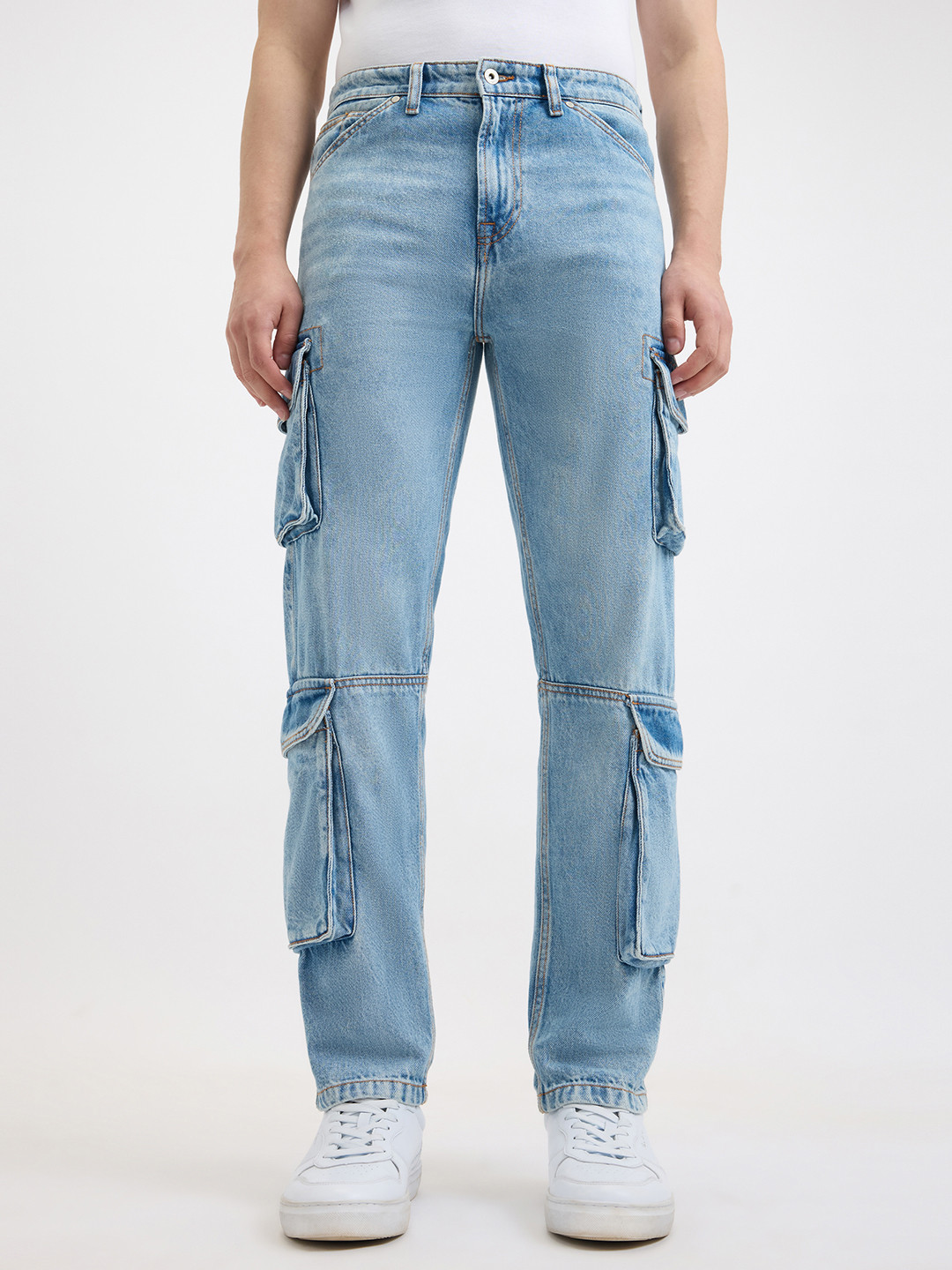 Pepe Jeans Men Straight Fit Cargos Trousers