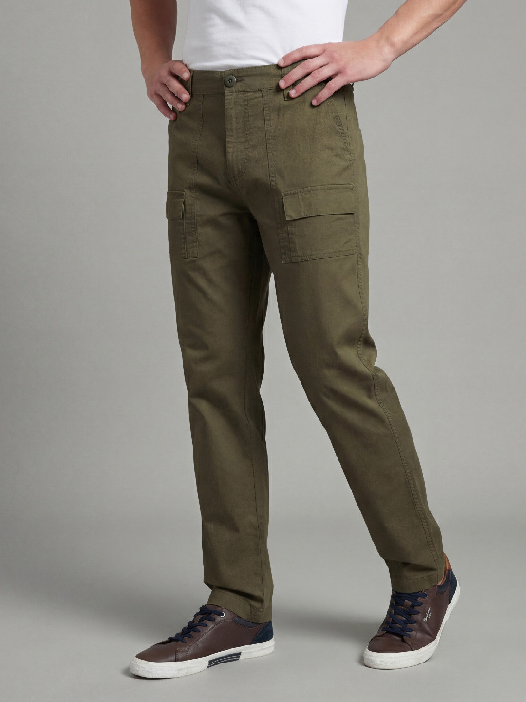 Pepe Jeans Men Straight Fit Over Dyed Stretch Cargos