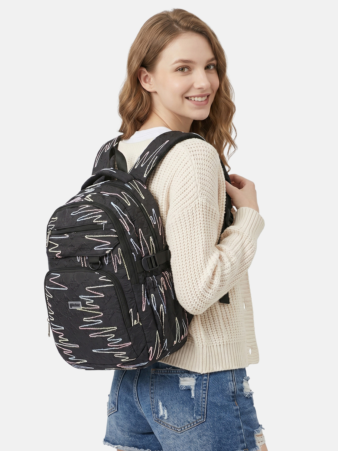 glitchez Women Embroidered Laptop Backpack