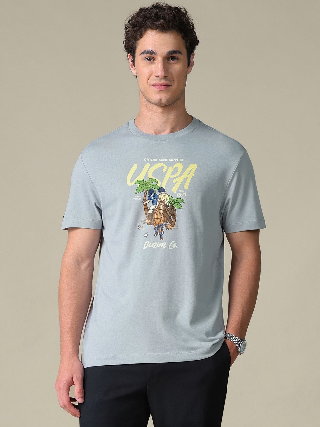 U.S. Polo Assn. Denim Co. Men Printed Slim Fit T-shirt