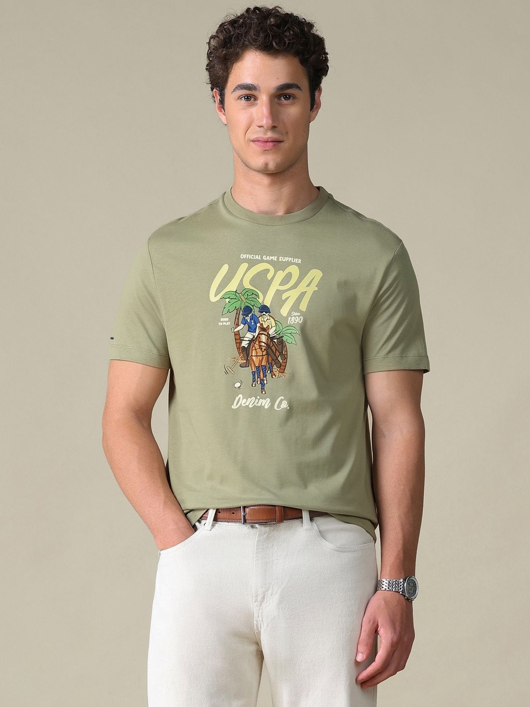 U.S. Polo Assn. Denim Co. Men Printed Slim Fit T-shirt