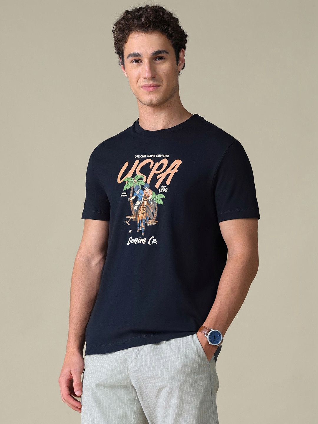 U.S. Polo Assn. Denim Co. Men Printed Slim Fit T-shirt