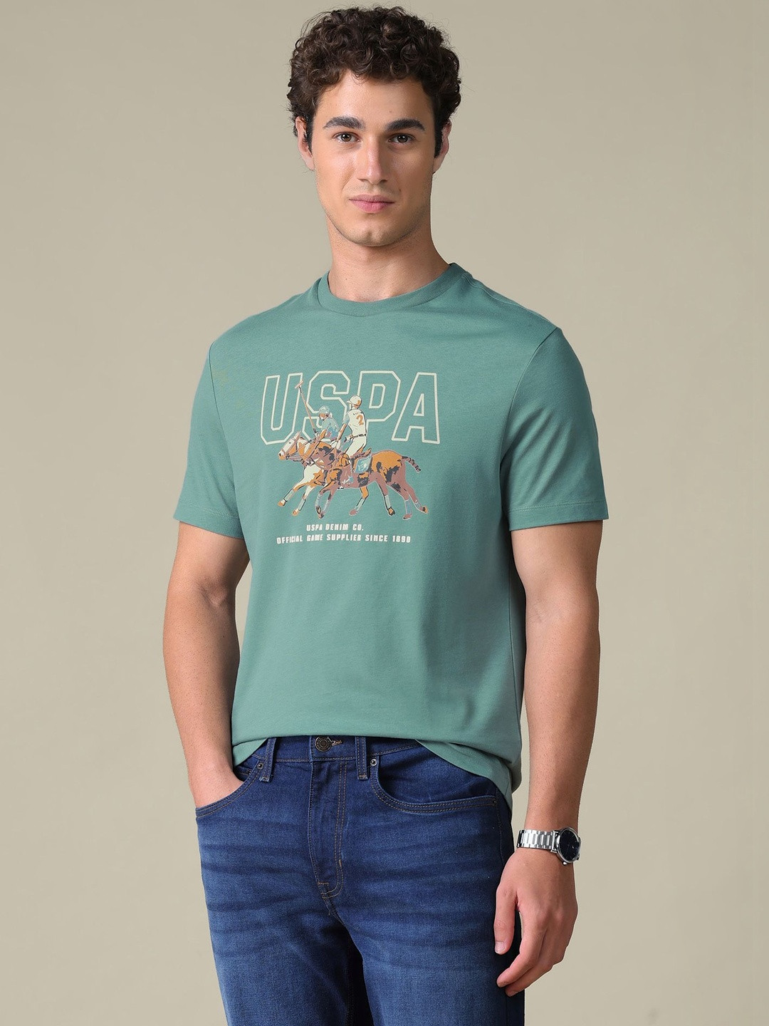 U.S. Polo Assn. Denim Co. Men Printed Slim Fit T-shirt