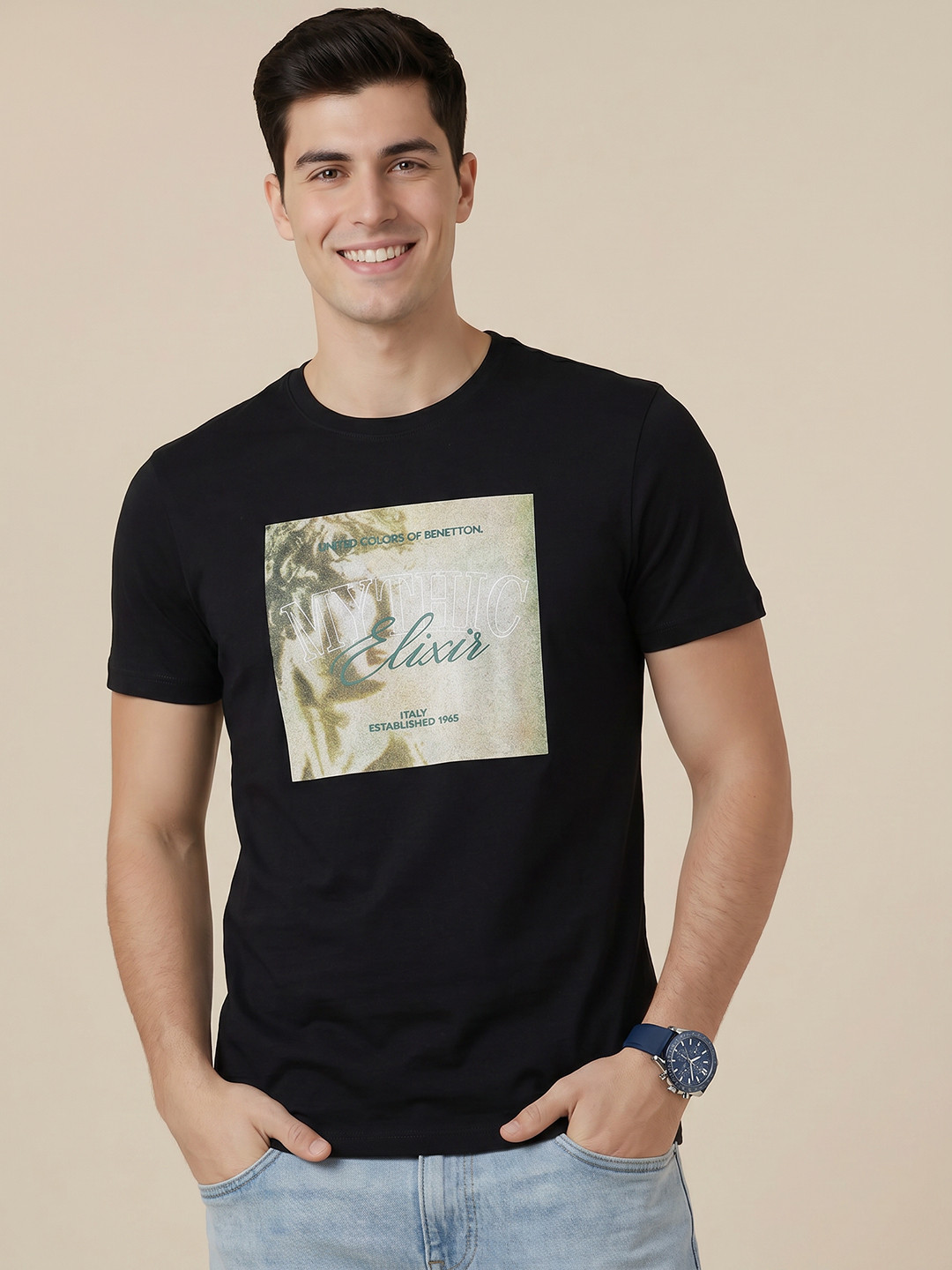 United Colors of Benetton Typography Printed T-shirt