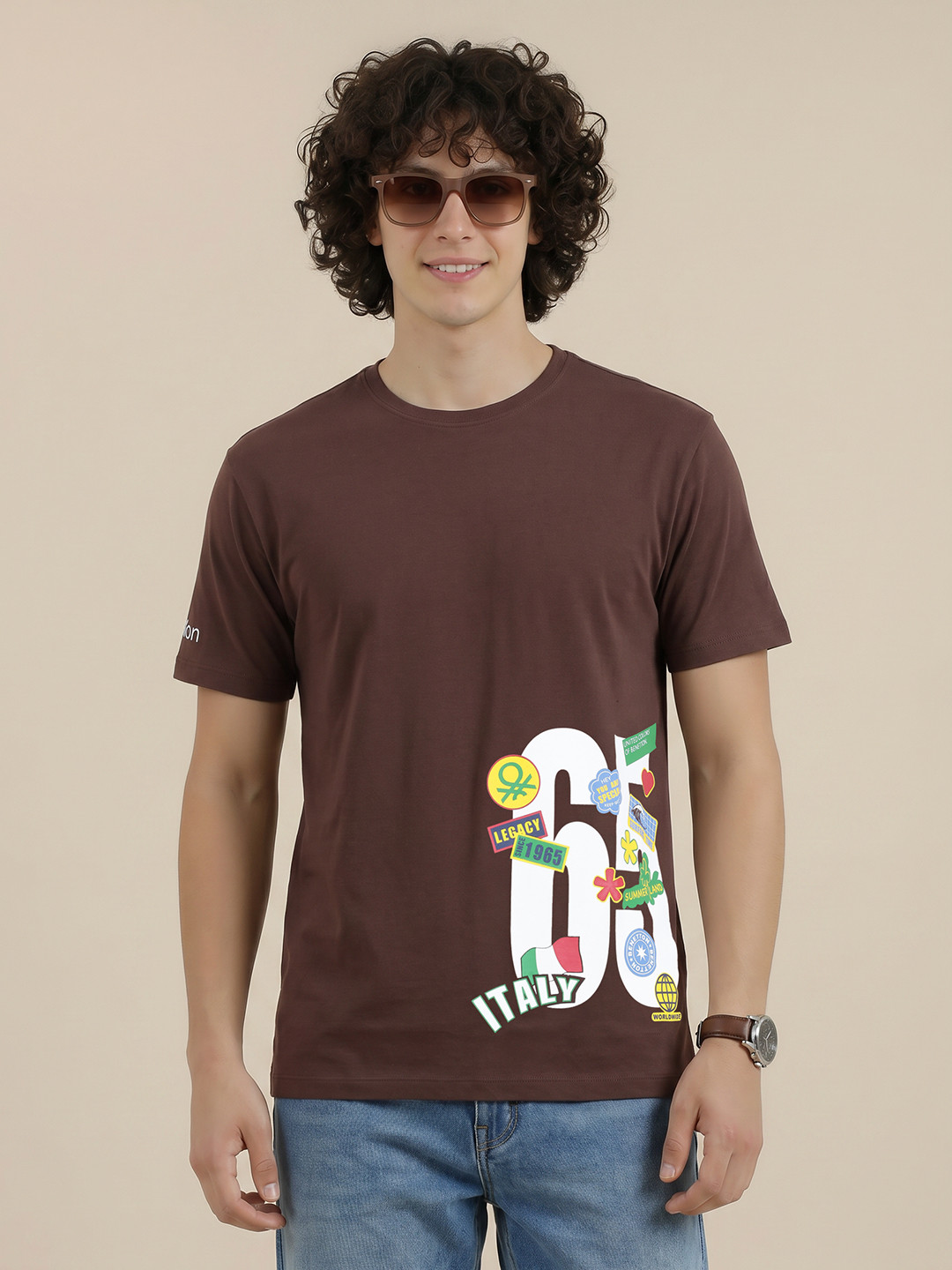 United Colors of Benetton Printed Boxy T-shirt
