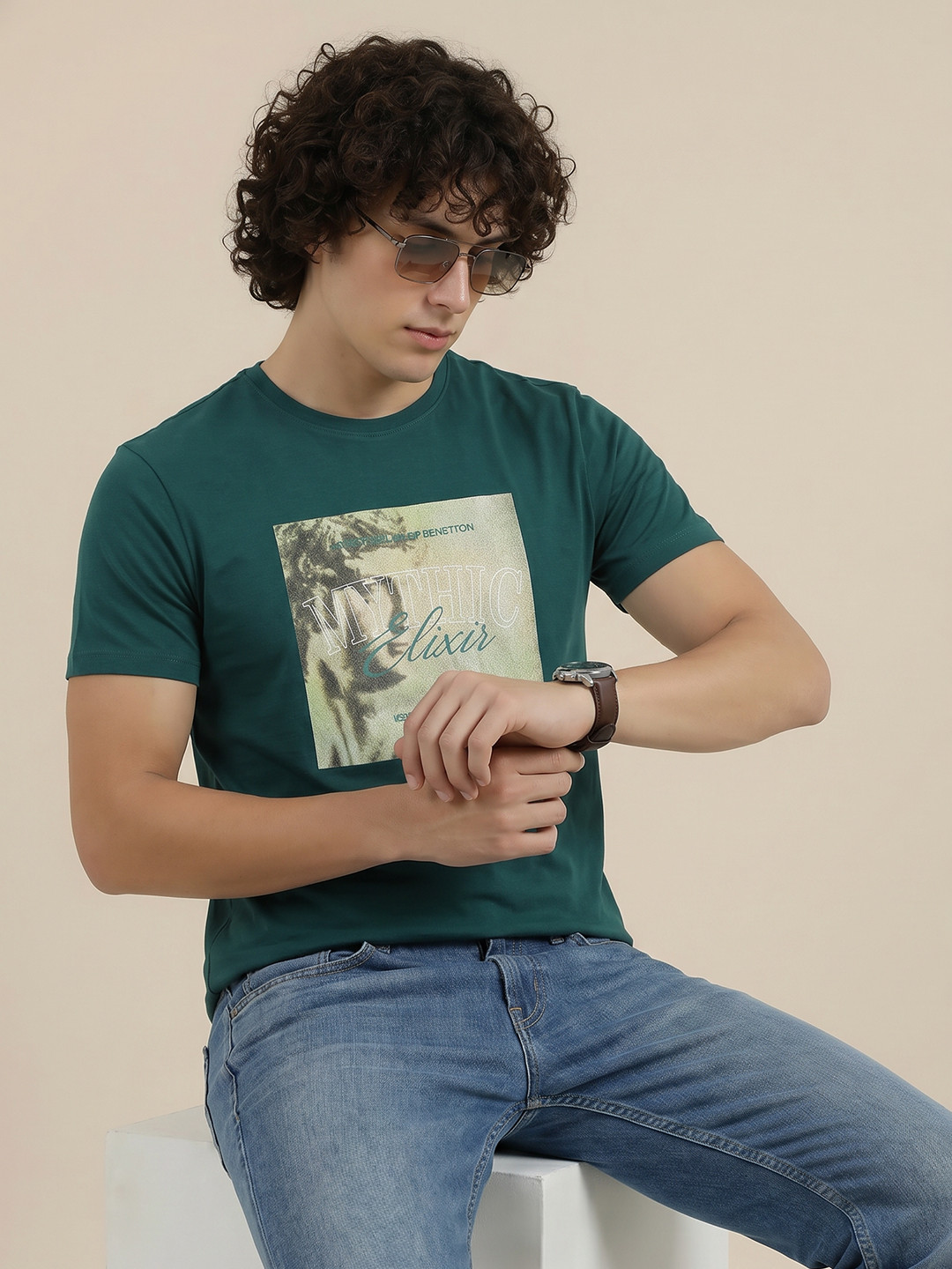 United Colors of Benetton Typography Printed T-shirt