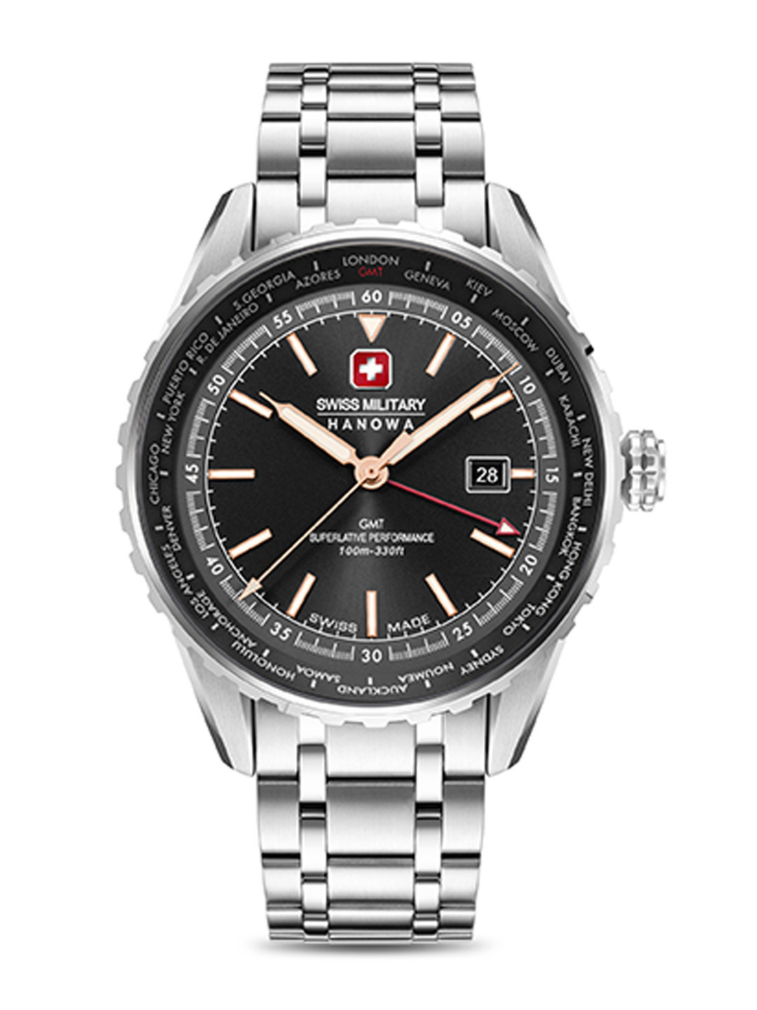 SWISS MILITARY HANOWA Men Bracelet Style Straps Analogue Swiss Made Watch SMWGH0003203