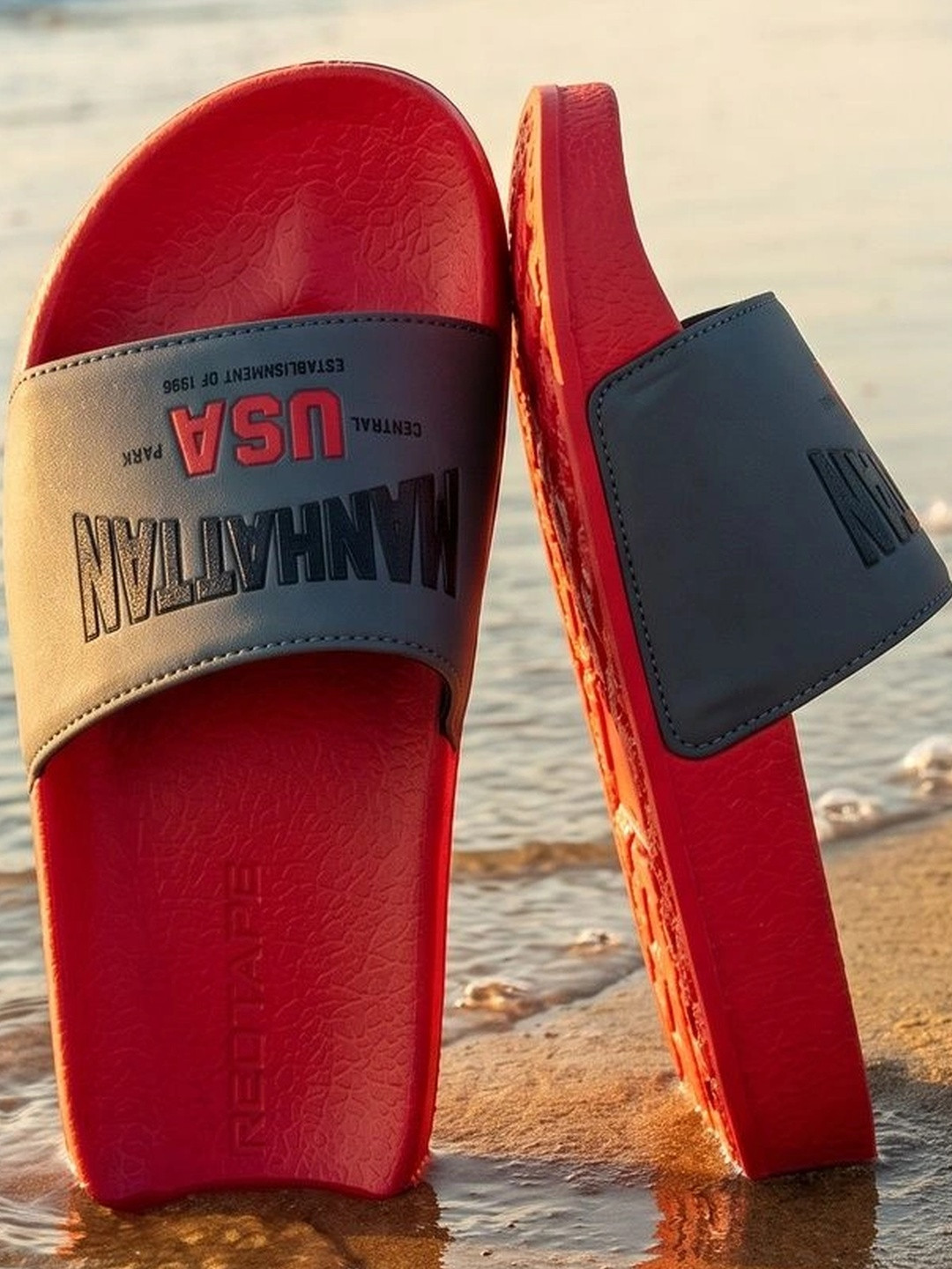 Red Tape Men Printed Sliders - Image 6