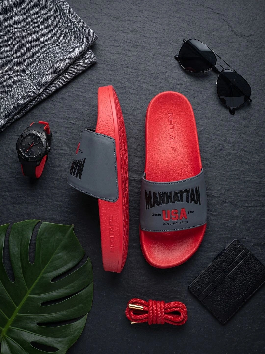 Red Tape Men Printed Sliders - Image 3